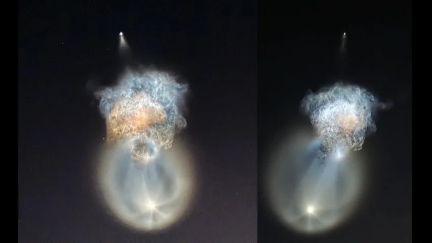 A routine cargo launch with an unusual glow