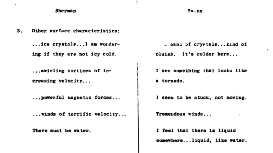They began describing the strange surface