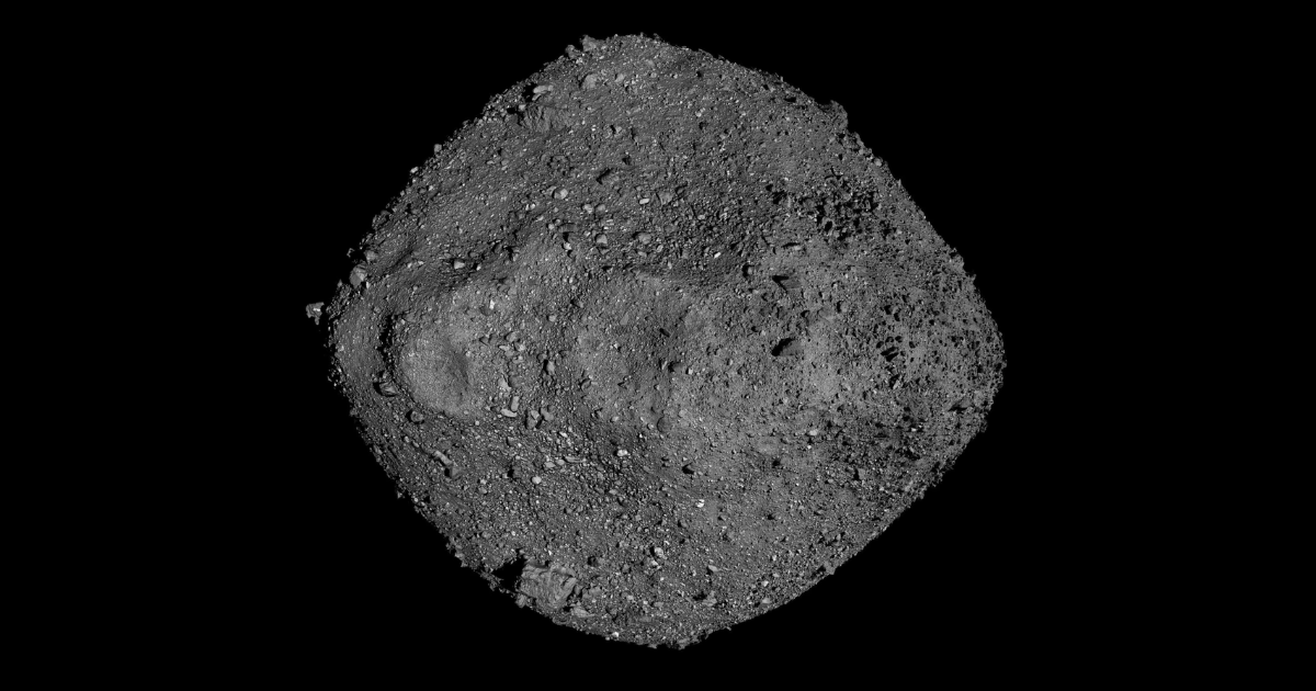Bennu Asteroid: This mosaic of Bennu was created using observations made by NASA’s OSIRIS-REx spacecraft that was in close proximity to the asteroid for over two years.