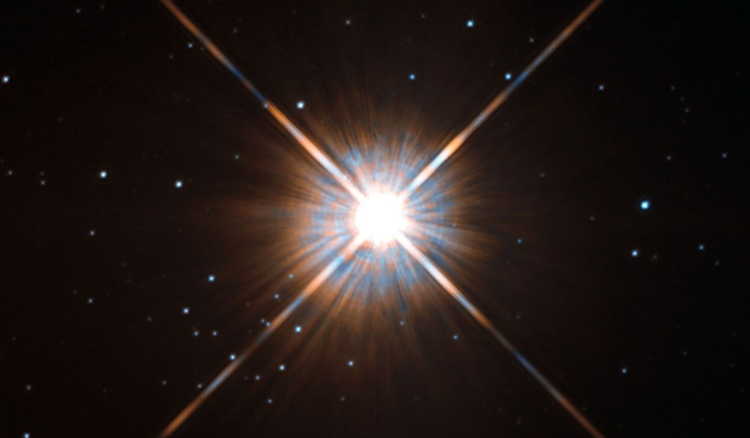 Shown here in this Hubble image is the red dwarf Proxima Centauri. It’s just over 4 light-years away in the southern constellation Centaurus. (Resized on Canva)