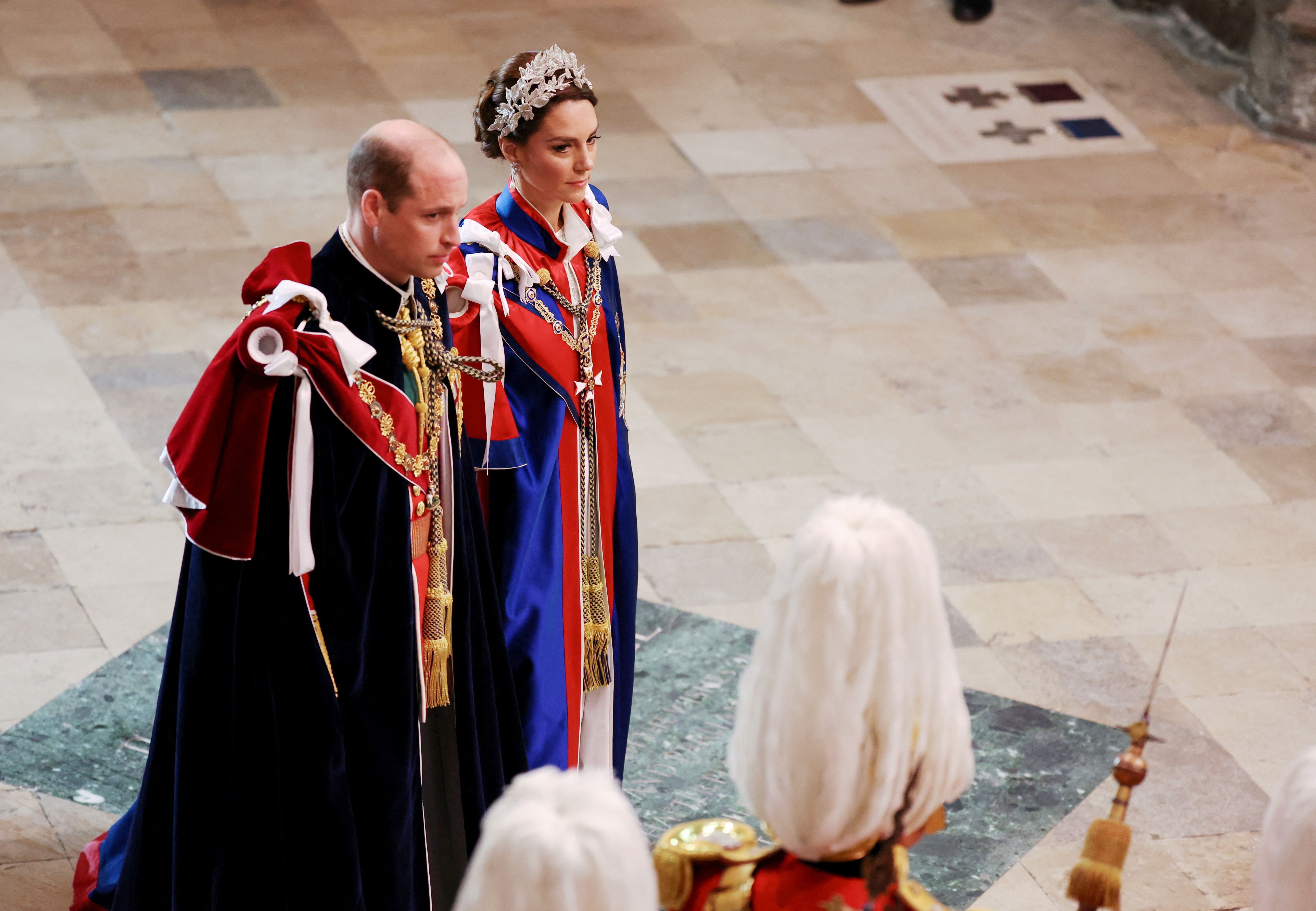Britain's Prince William and Catherine, Princess of Wales attend Britain's King Charles and Queen Camilla's coronation ceremony at Westminster Abbey, in London, Britain May 6, 2023. REUTERS/Phil Noble/Pool