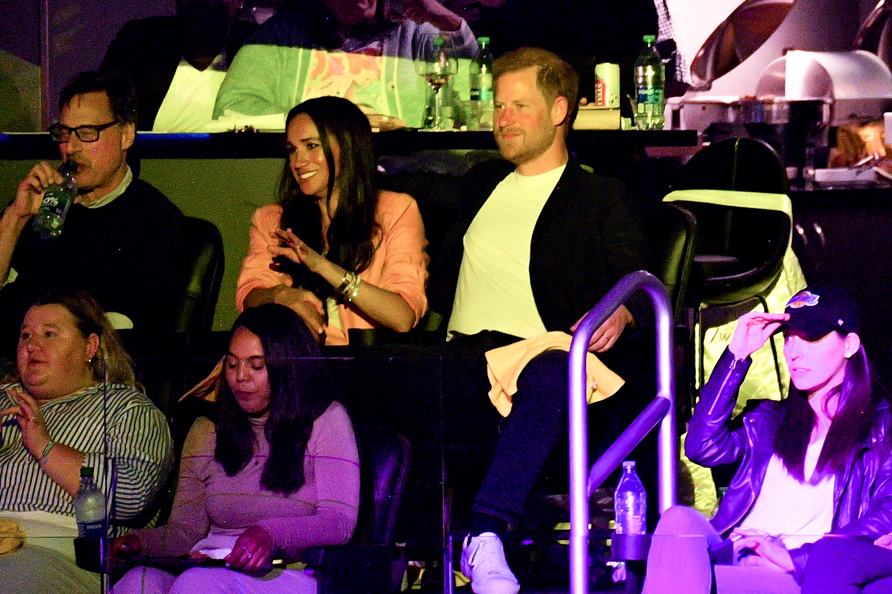 Prince Harry, Duke of Sussex, and Meghan, Duchess of Sussex, attend a basketball game between the Los Angeles Lakers and the Memphis Grizzlies at Crypto.com Arena on April 24, 2023, in Los Angeles, California. ( Image Source: Getty Images | Allen Berezovsky)