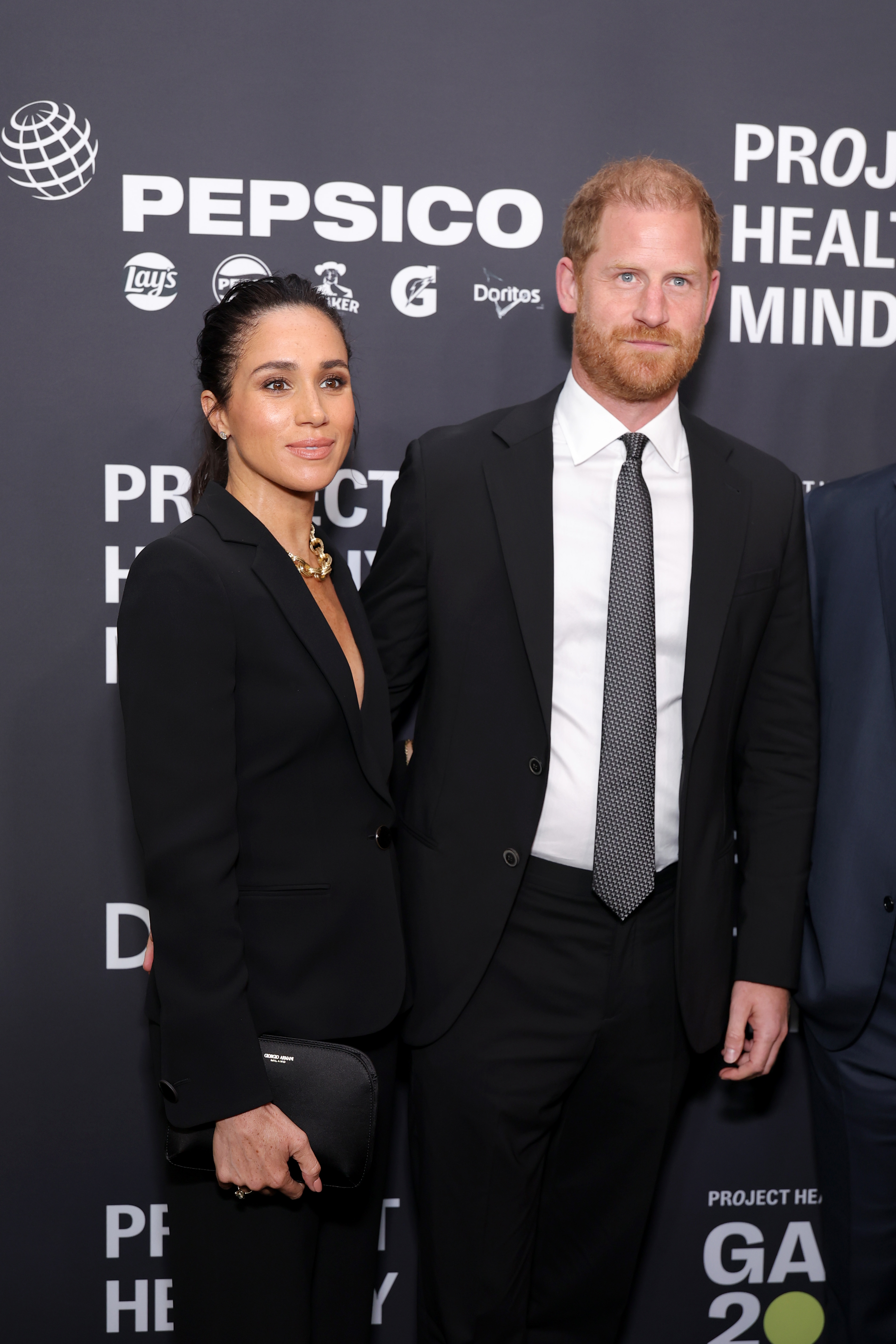 NEW YORK, NEW YORK - OCTOBER 09: (L-R) Meghan, Duchess of Sussex and Prince Harry, Duke of Sussex attend the Project Healthy Minds 3rd Annual Gala at Spring Studios on October 09, 2025 in New York City. (Photo by Michael Loccisano/Getty Images)
