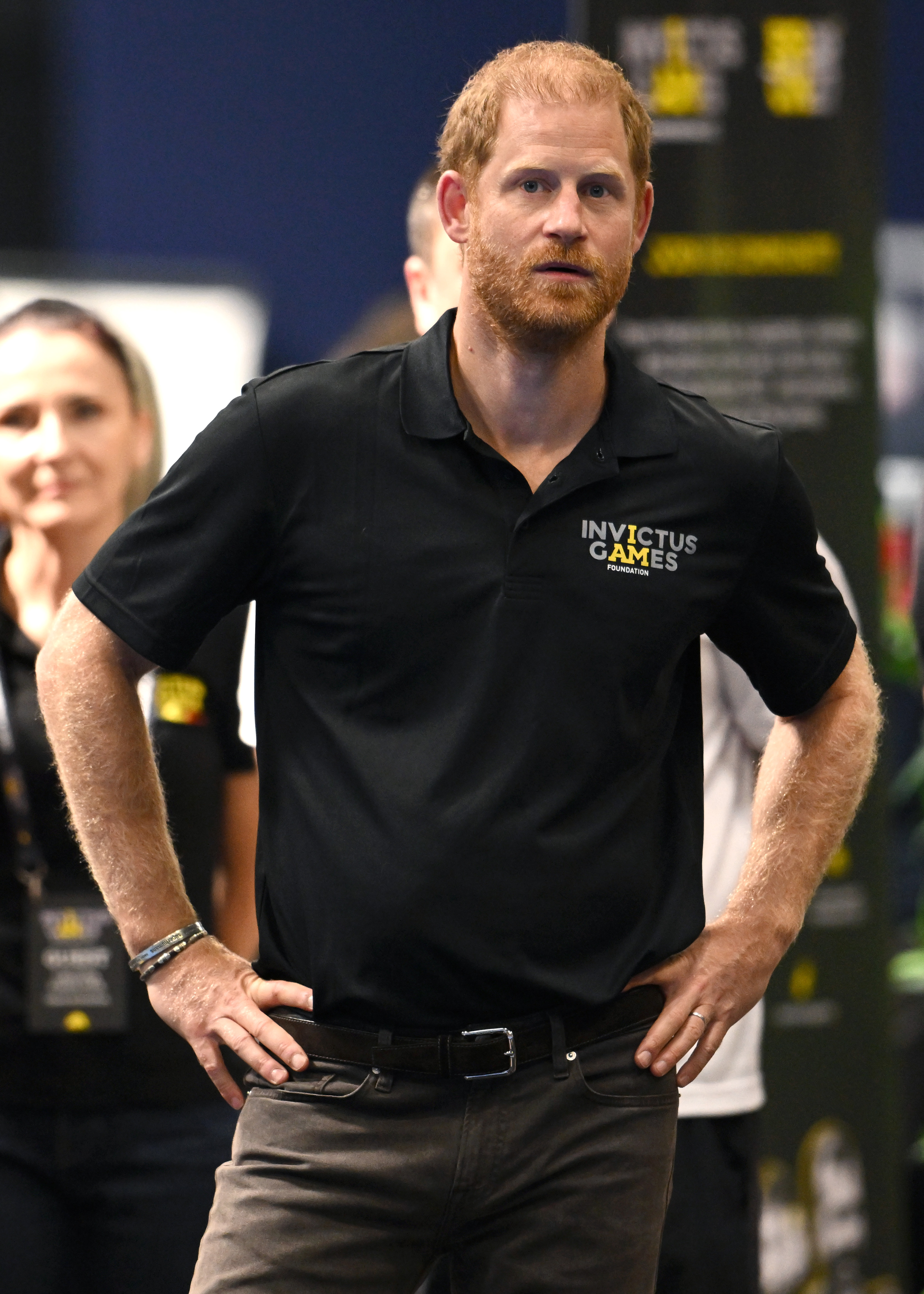 BIRMINGHAM, ENGLAND - JULY 10: Prince Harry, Duke of Sussex takes part in a game of Pickleball during the Invictus Games