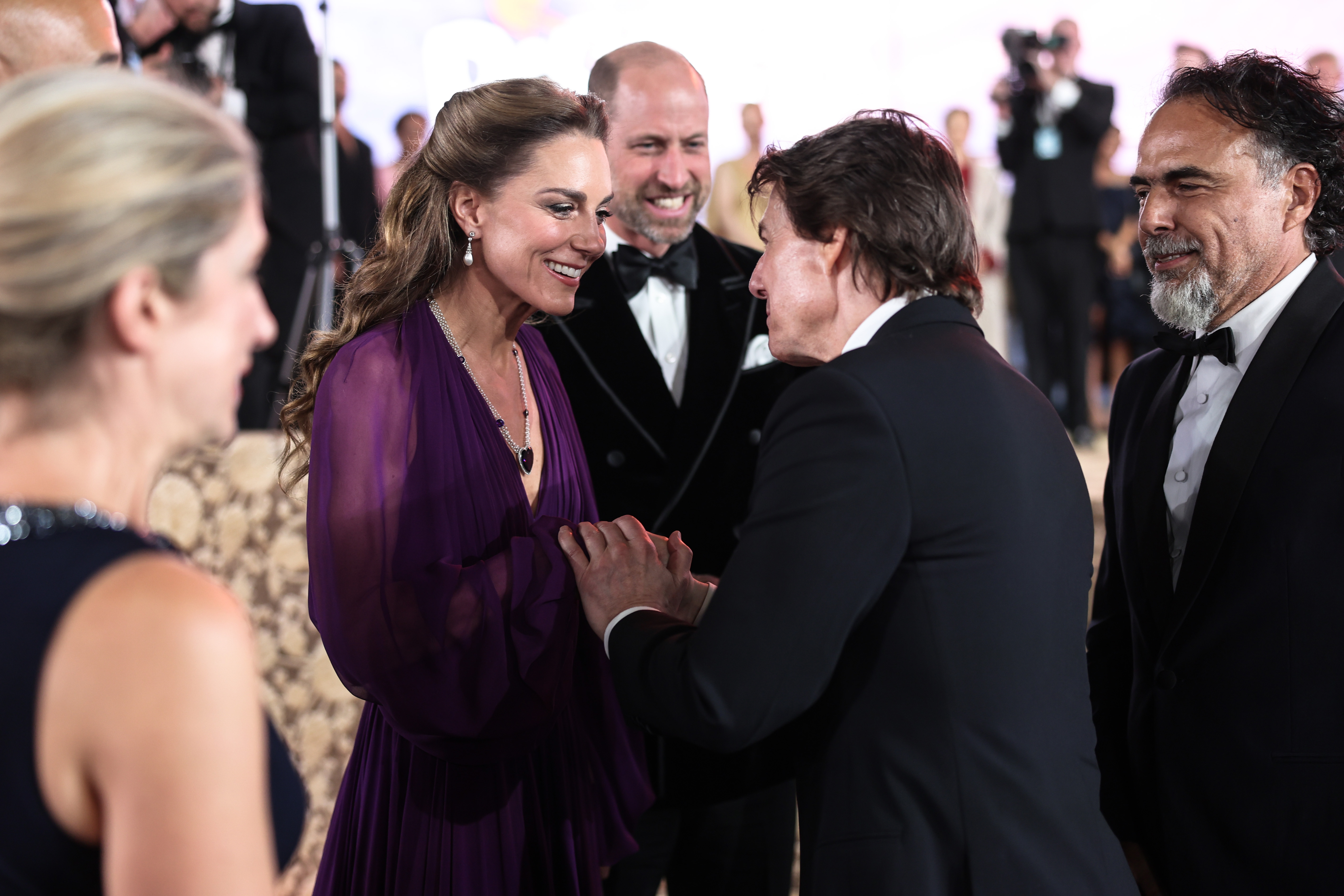 LONDON, ENGLAND - SEPTEMBER 22: Catherine, Princess of Wales, Prince William, Prince of Wales, Tom Cruise and Alejandro González Iñárritu attend the