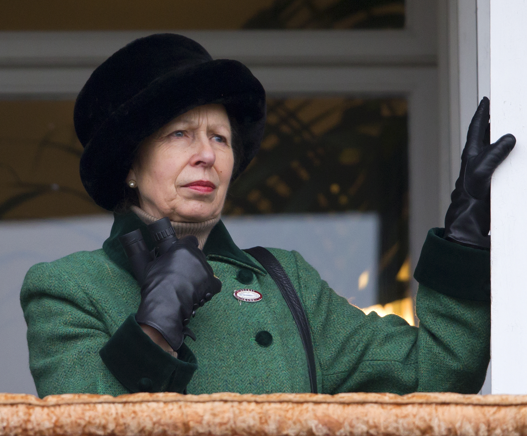 Princess Anne watches the racing as she attends Day 4 of The Cheltenham Festival at Cheltenham Racecourse London, England.  (Image Source: Getty Images I Indigo)