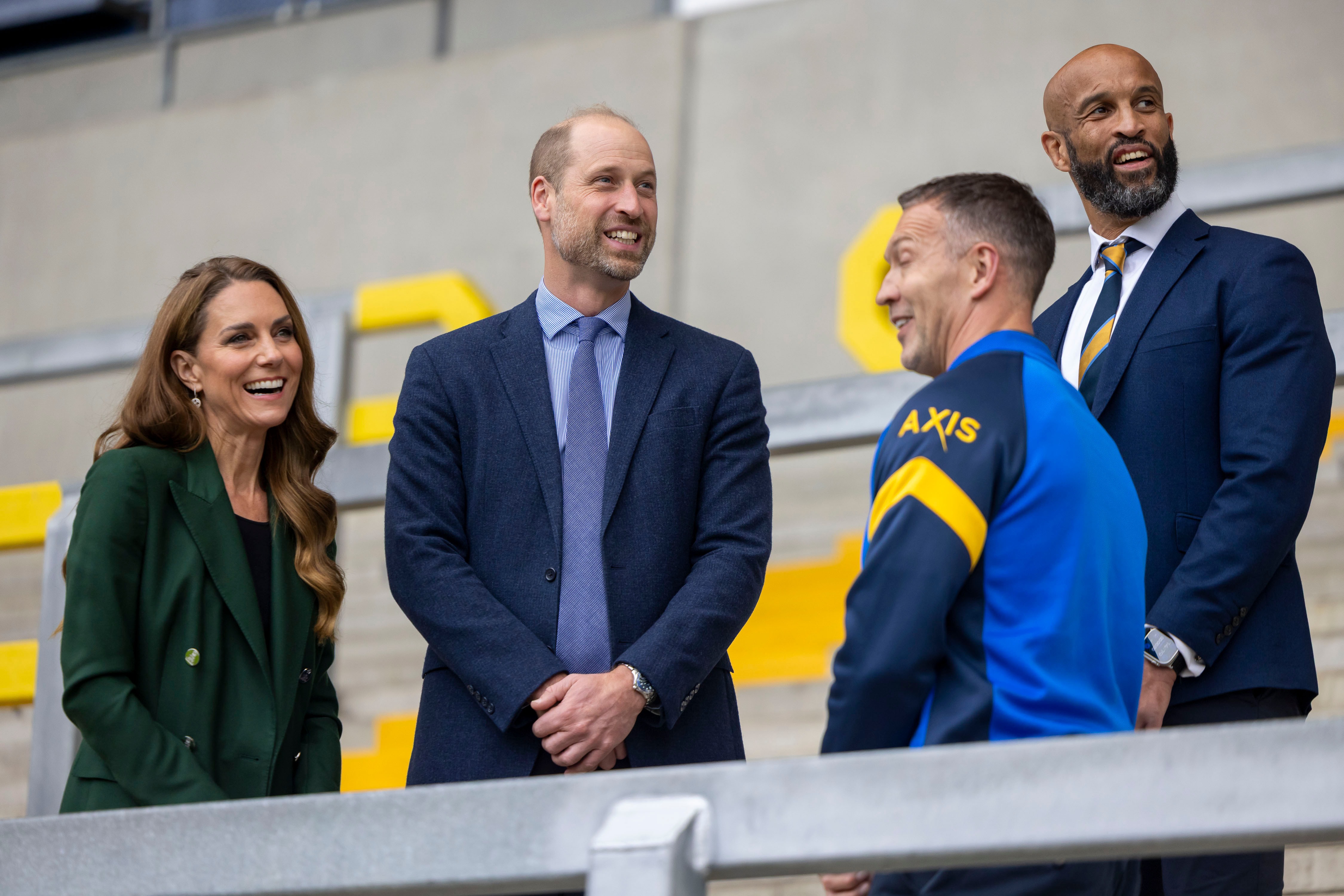 Prince William and Princess Kate are seen during a visit to AMT Headingley Stadium, the home of the Leeds Rhinos rugby team, in Leeds, England (Image Source: AP | James Glossop/Pool Photo)
