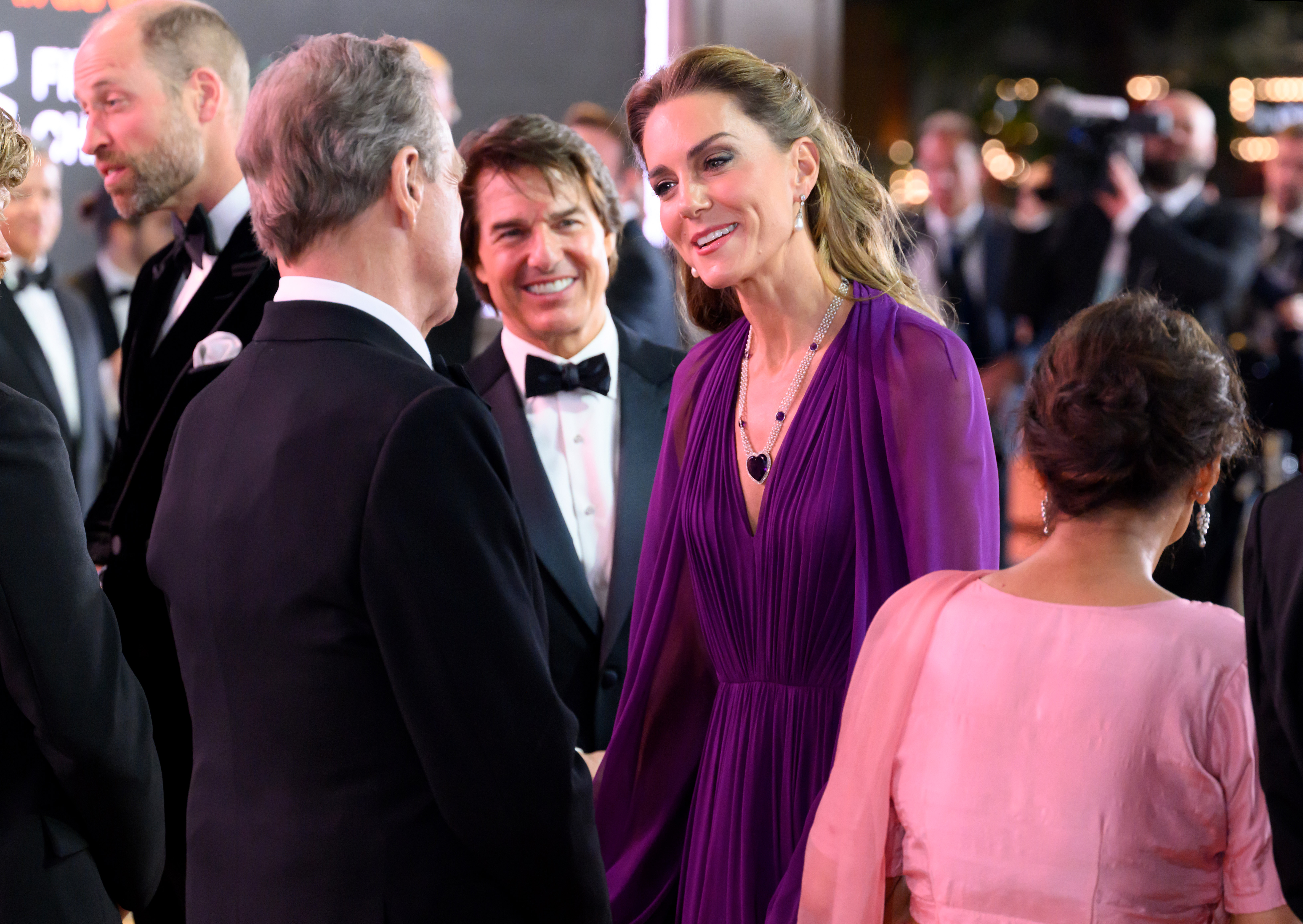 LONDON, ENGLAND - SEPTEMBER 22: John Goodman, Tom Cruise and Catherine, Princess of Wales attend the