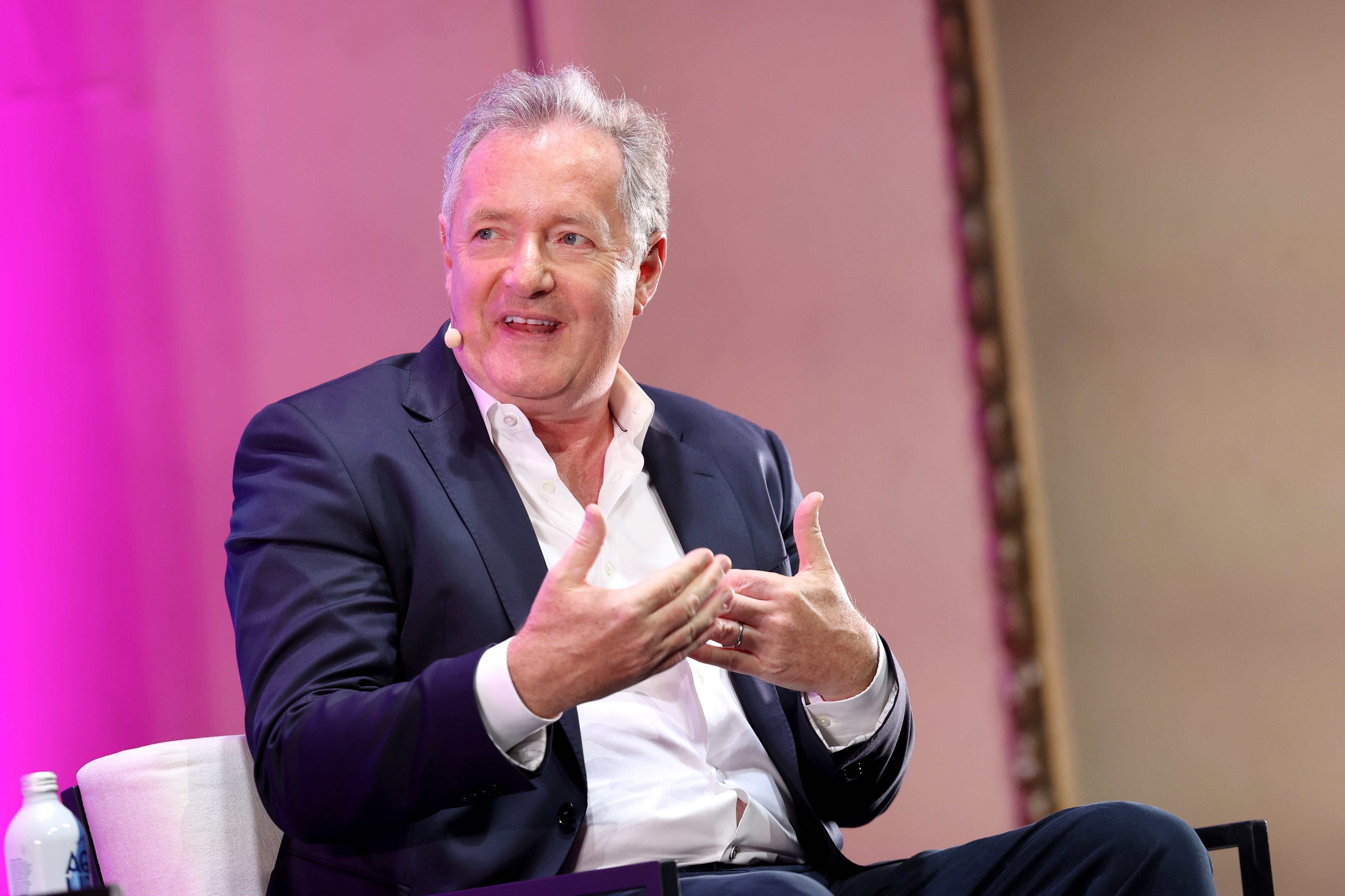 LONDON, ENGLAND - JUNE 04: Piers Morgan speaks onstage during the 'Headlines & Harmonies' panel discussion during day four of SXSW London 2026 at Shoreditch Town Hall on June 04, 2026 in London, England. (Photo by Hoda Davaine/Getty Images  for SXSW London)