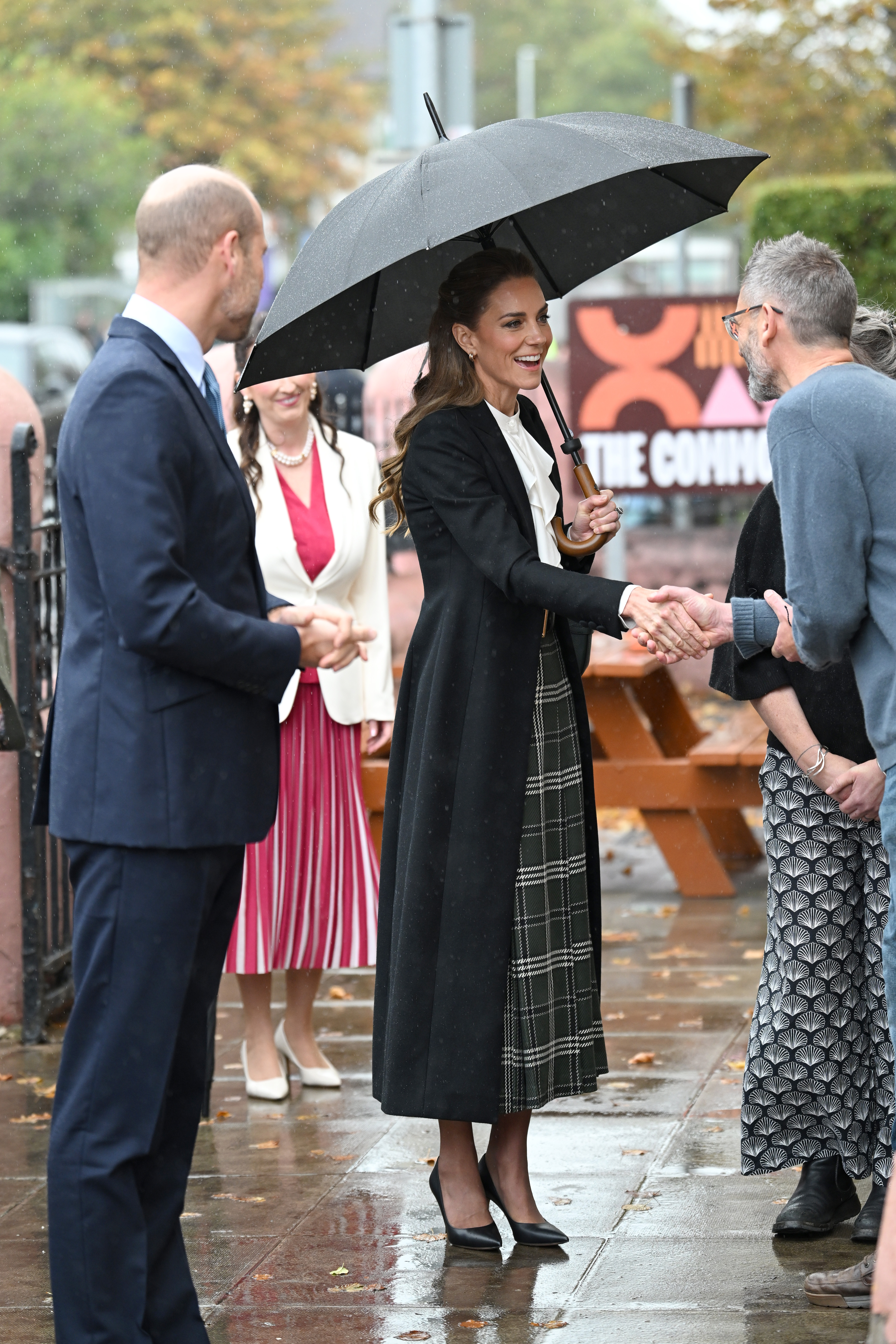 Prince William, Prince of Wales and Catherine, Princess of Wales arrive at The Commons during their visit to Northern Ireland on October 09, 2026 in Belfast, Northern Ireland.  (Photo by Samir Hussein/WireImage)