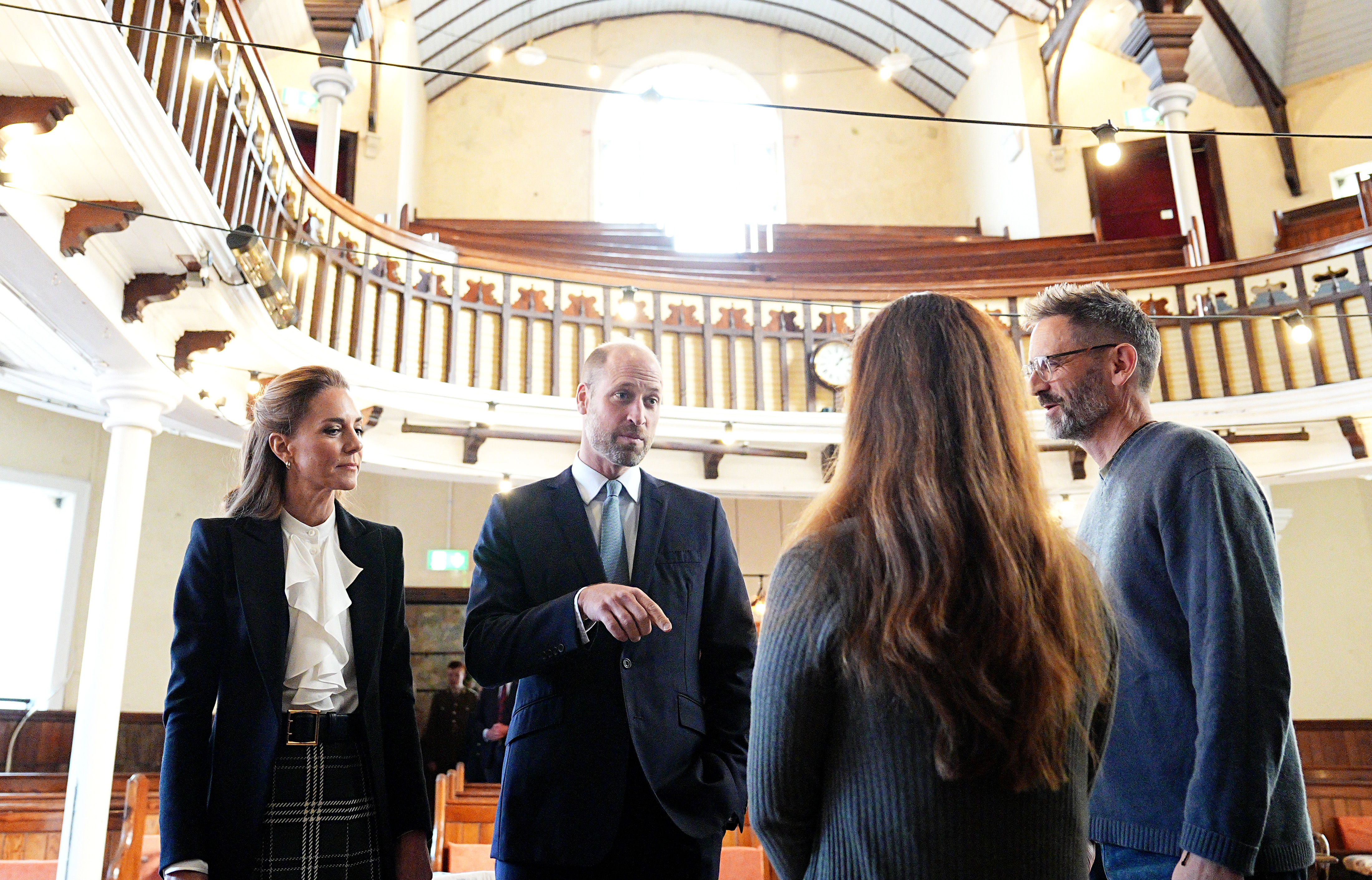 Prince William, Prince of Wales, and Catherine, Princess of Wales, visit The Commons, which is a project that will transform a church at the heart of the diverse and vibrant Ormeau Road community into a self-sustaining community centre for all, during their visit to Northern Ireland on October 09, 2026 in Belfast, Northern Ireland.  (Photo by Aaron Chown-WPA Pool/Getty Images)
