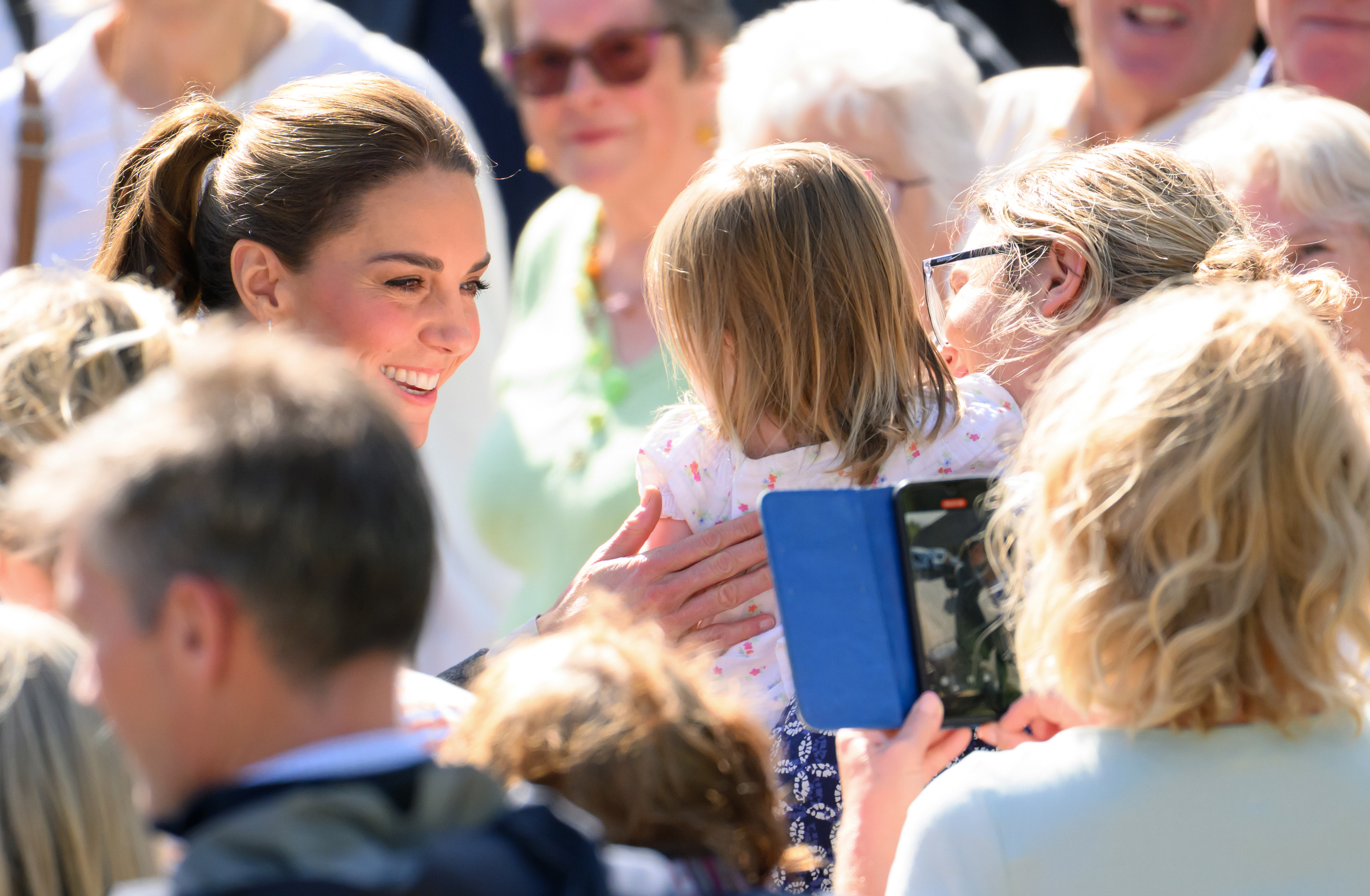 PULBOROUGH, ENGLAND - SEPTEMBER 30: Catherine, Princess of Wales visits Pulborough Village Hall during her visit to the volunteer-lead West Sussex Minibus service on September 30, 2026 in Pulborough, England. (Photo by Karwai Tang/WireImage)