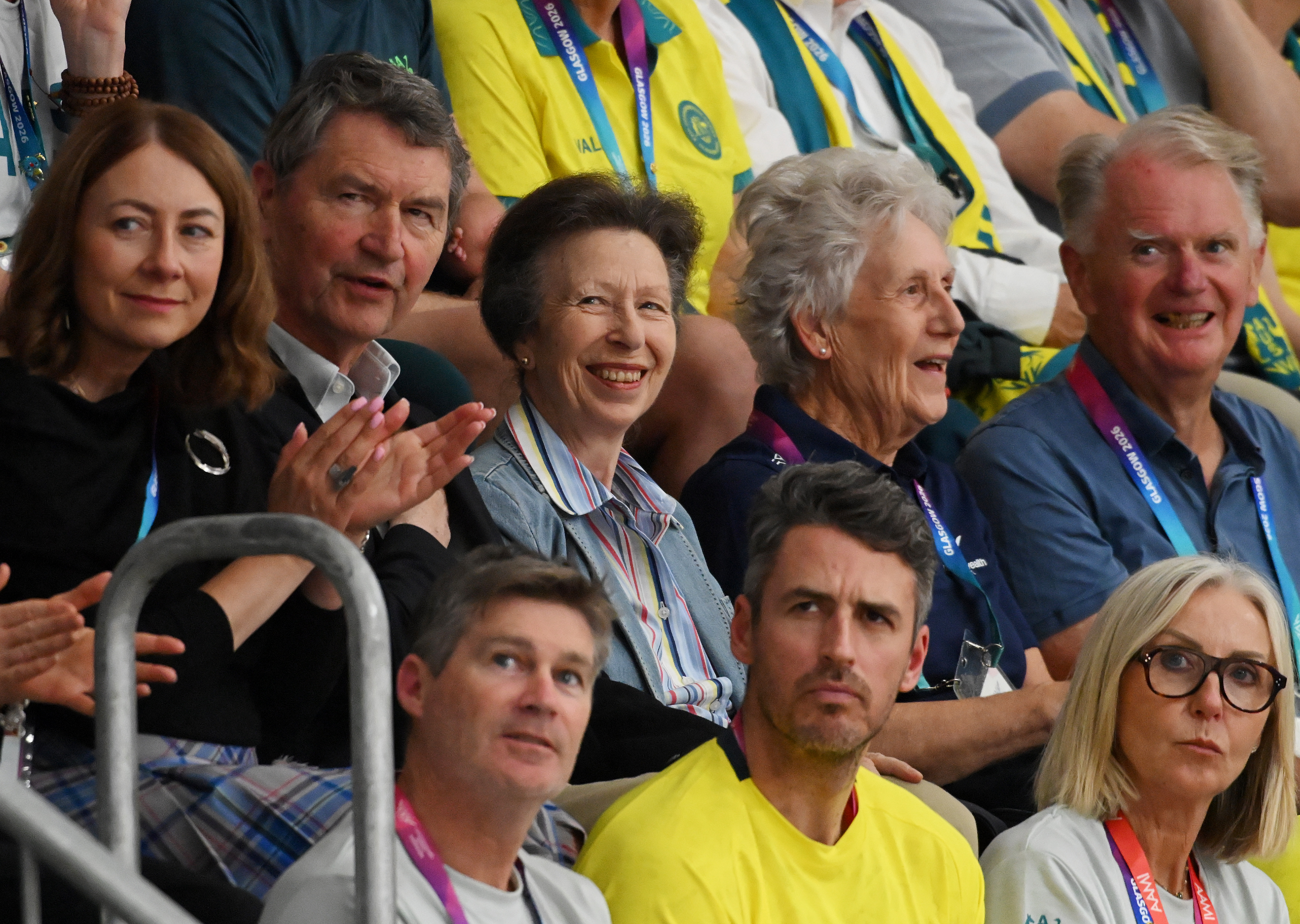 Princess Anne and Sir Timothy Laurence watch the action at the 2026 Commonwealth Games in Glasgow, Scotland. (Image Source: Getty Images I Euan Cherry)