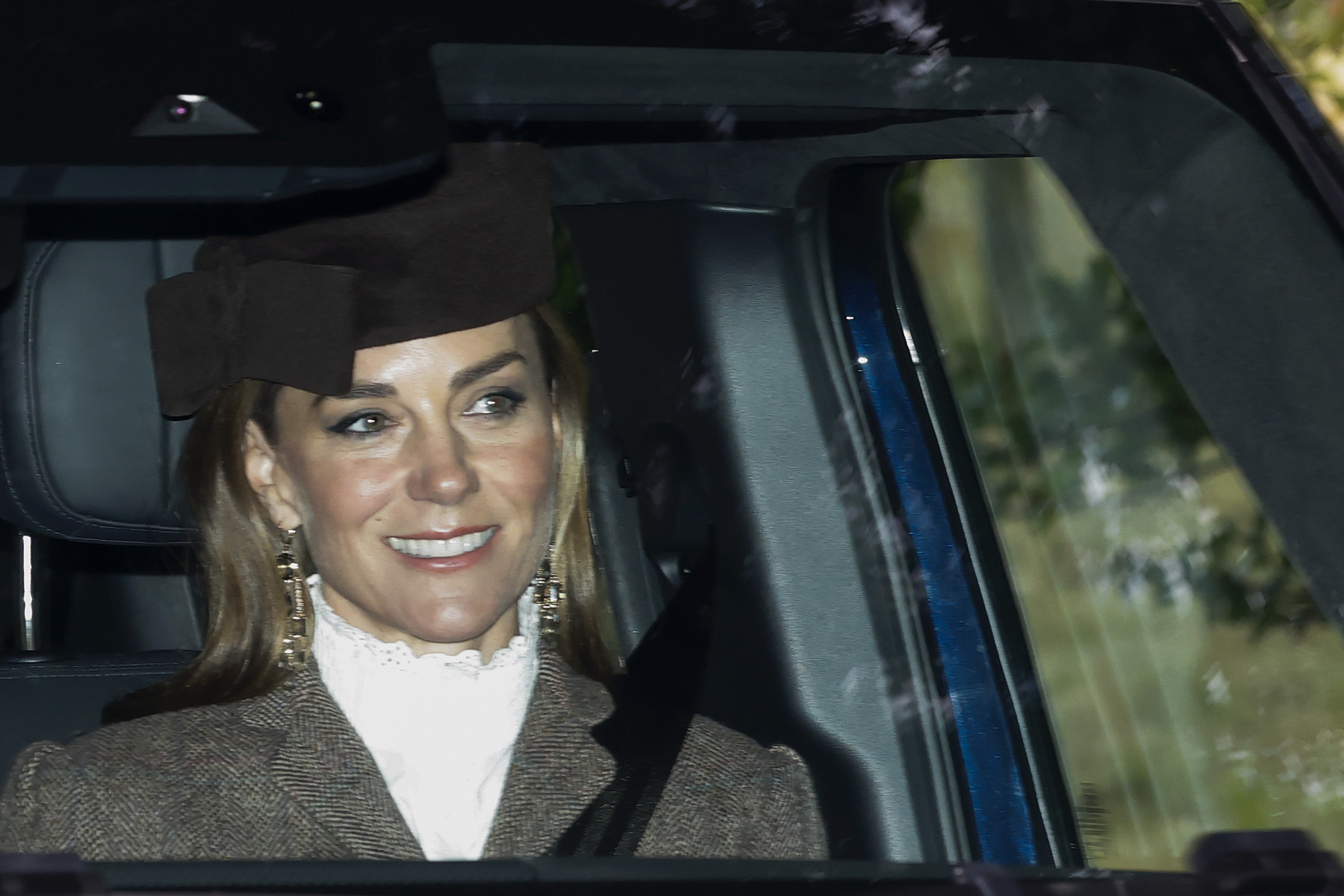 CRATHIE, ABERDEENSHIRE - AUGUST 23: Catherine, Princess of Wales, Duchess of Rothsay and with Prince George,arrives for a service at Crathie Kirk Church on August 23, 2026 in Crathie, Aberdeenshire. Earlier this week, it was reported that Prince Harry, Duke of Sussex will move back to the United Kingdom with his family. (Photo by Jeff J Mitchell/Getty Images)