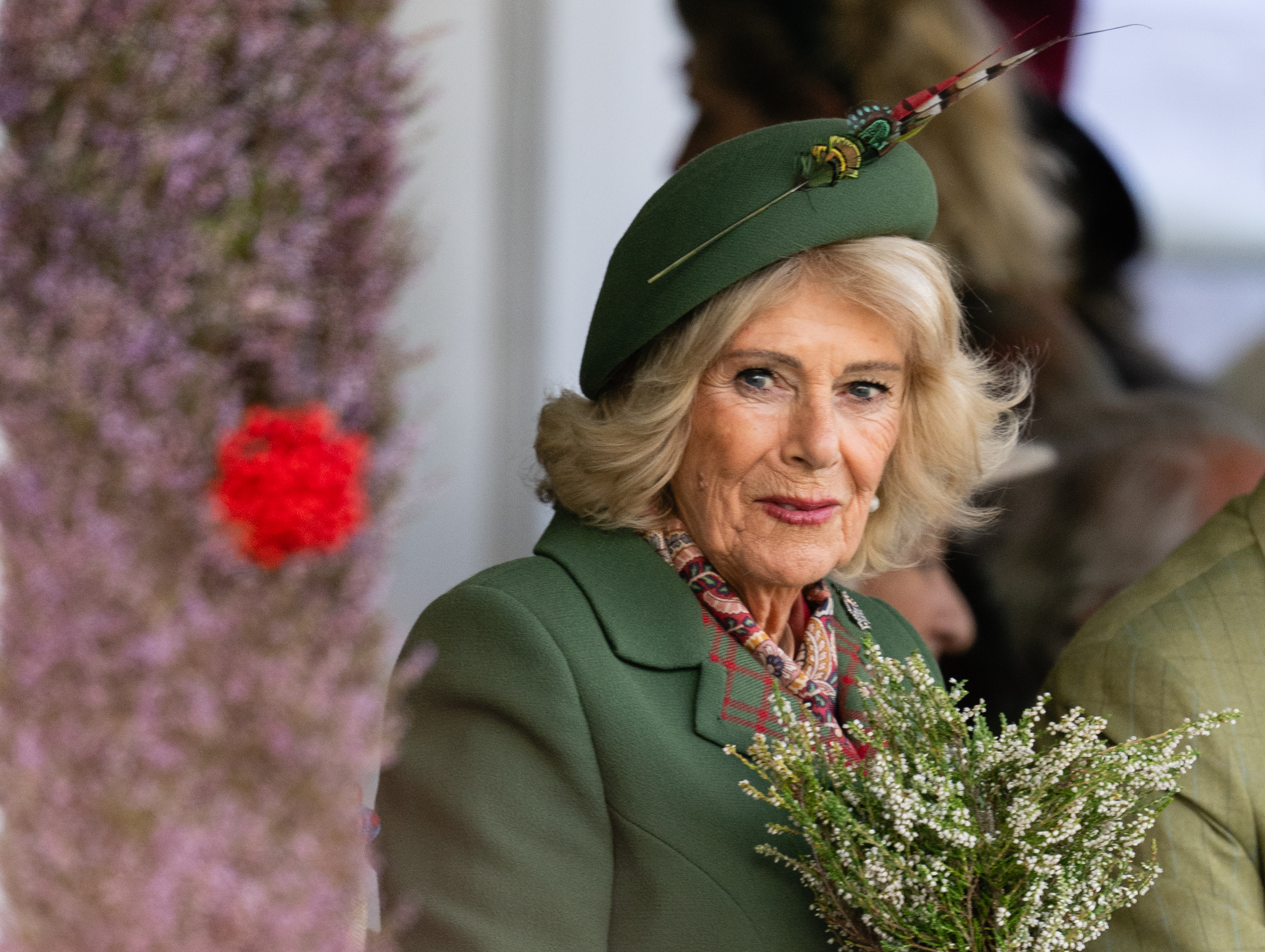 BRAEMAR, SCOTLAND - SEPTEMBER 05: Queen Camilla attends The Braemar Gathering 2026 on September 05, 2026 in Braemar, Scotland. (Photo by Samir Hussein/WireImage)