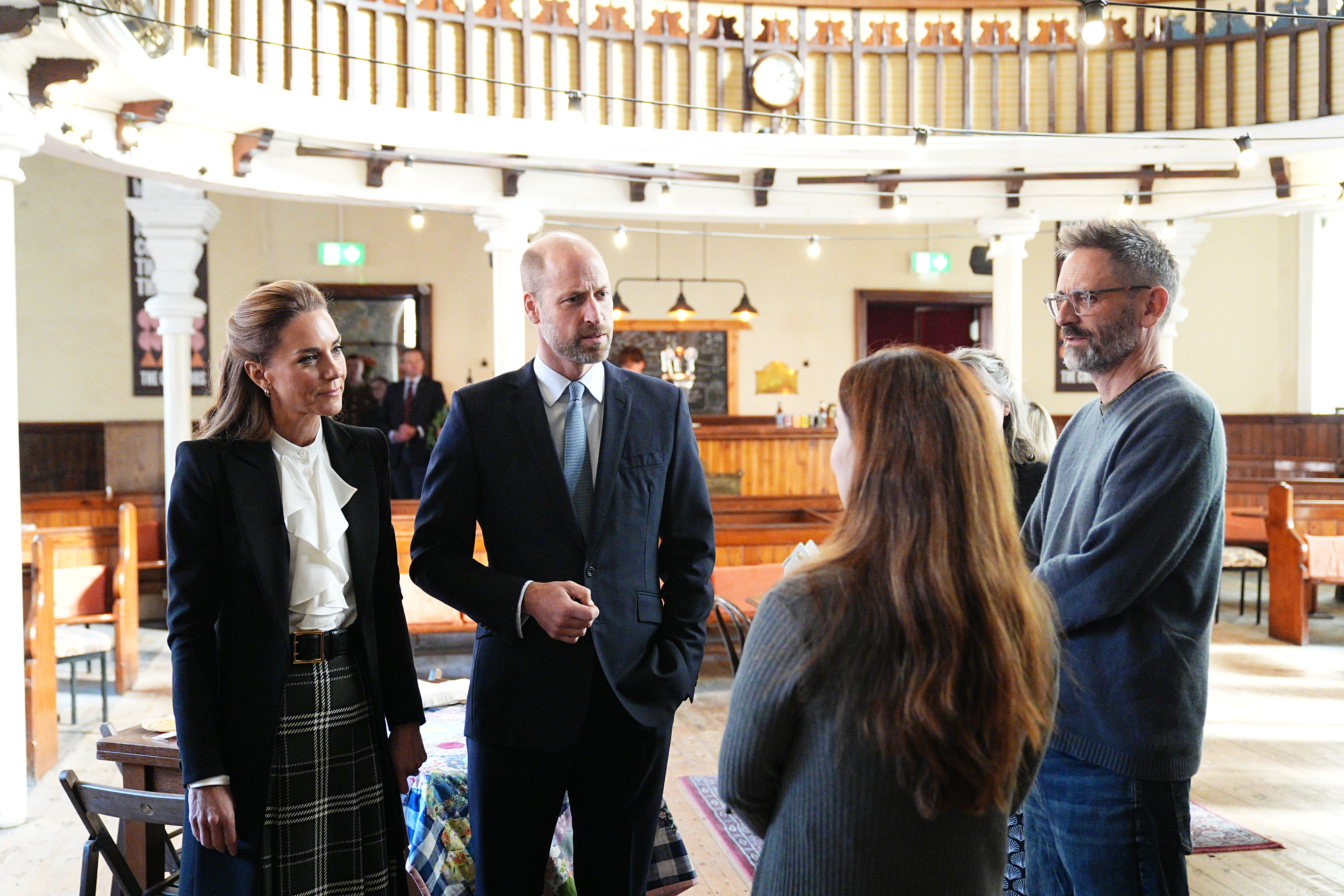 BELFAST, NORTHERN IRELAND - OCTOBER 09: Prince William, Prince of Wales and Catherine, Princess of Wales visit The Commons, which is a project that will transform a church at the heart of the diverse and vibrant Ormeau Road community into a self-sustaining community centre for all, during their visit to Northern Ireland on October 09, 2026 in Belfast, Northern Ireland.  (Photo by Aaron Chown-WPA Pool/Getty Images)