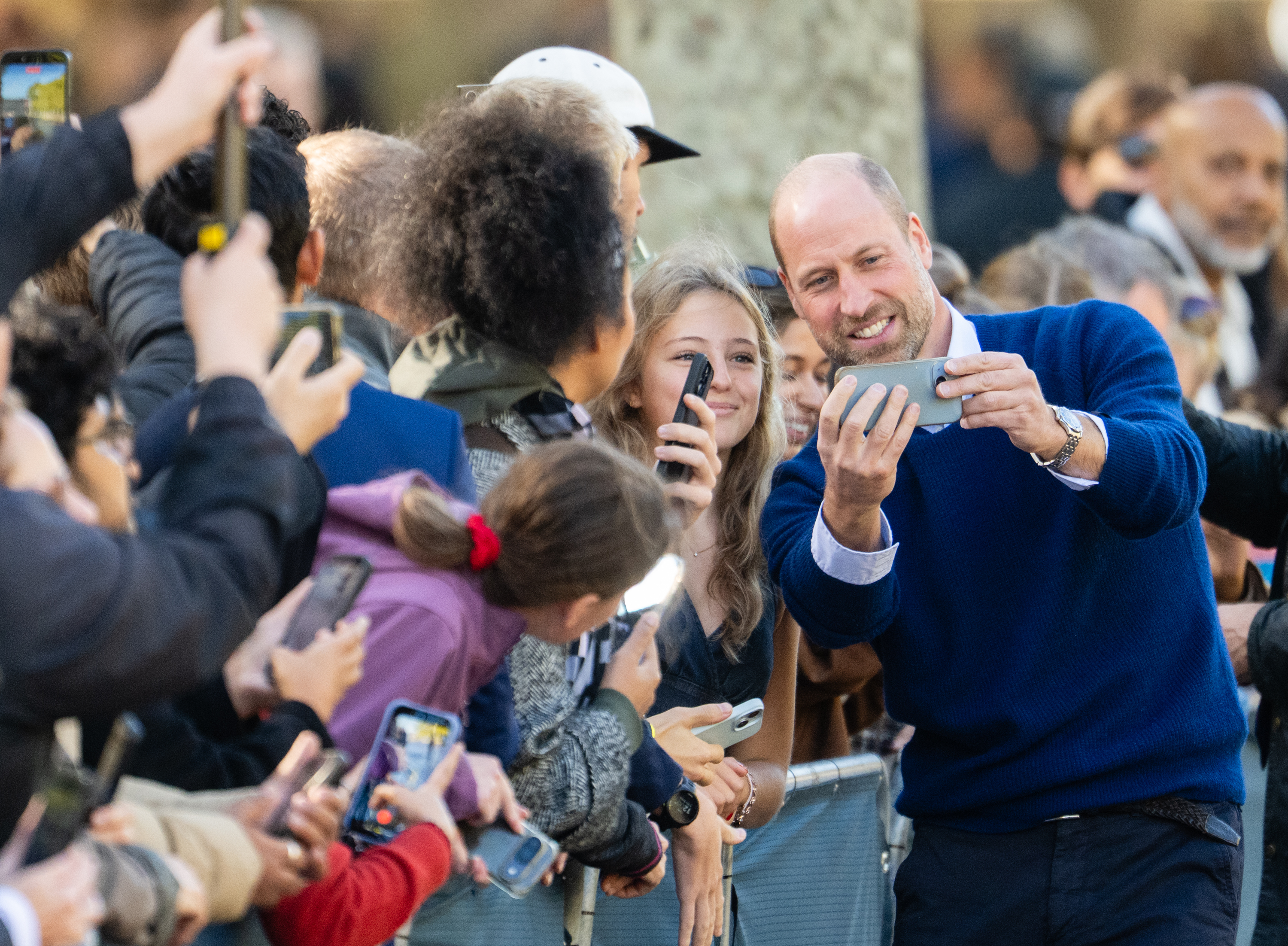 LONDON, ENGLAND - OCTOBER 13: Prince William, Prince of Wales meets members of the public during Earthshot's