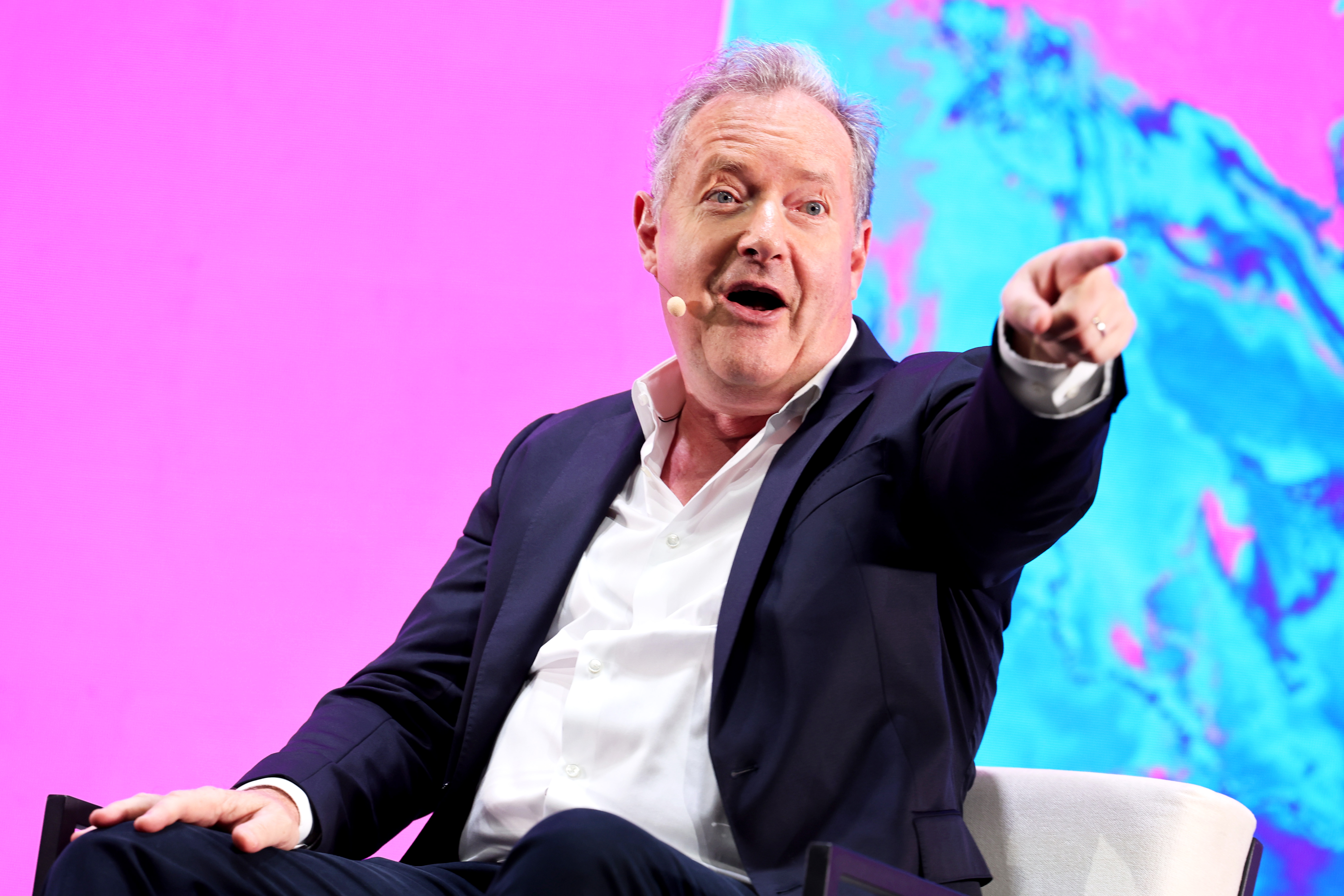 LONDON, ENGLAND - JUNE 04: Piers Morgan speaks onstage during the 'Headlines & Harmonies' panel discussion during day four of SXSW London 2026 at Shoreditch Town Hall on June 04, 2026 in London, England. (Photo by Hoda Davaine/Getty Images  for SXSW London)