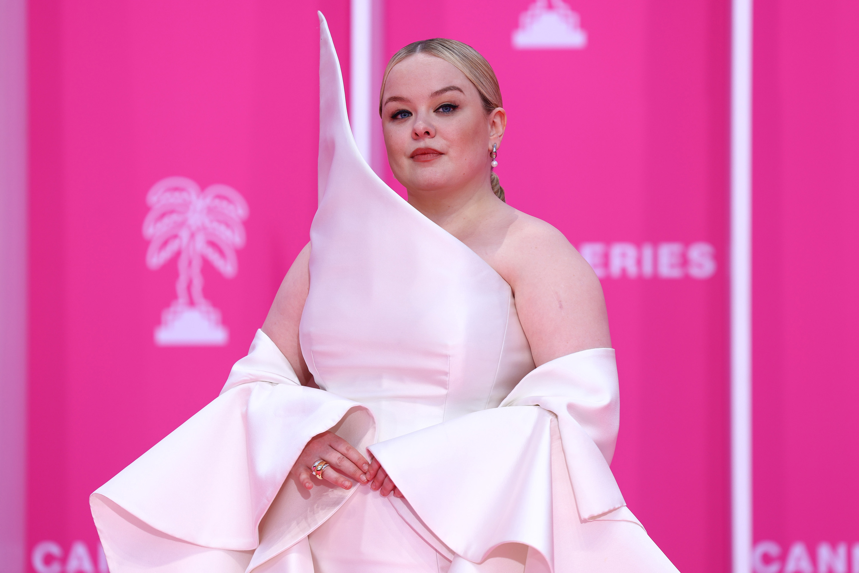 CANNES, FRANCE - APRIL 28: Nicola Coughlan attends the 8th Canneseries International Festival at Palais des Festivals on April 28, 2025 in Cannes, France. (Photo by Marc Piasecki/Getty Images)