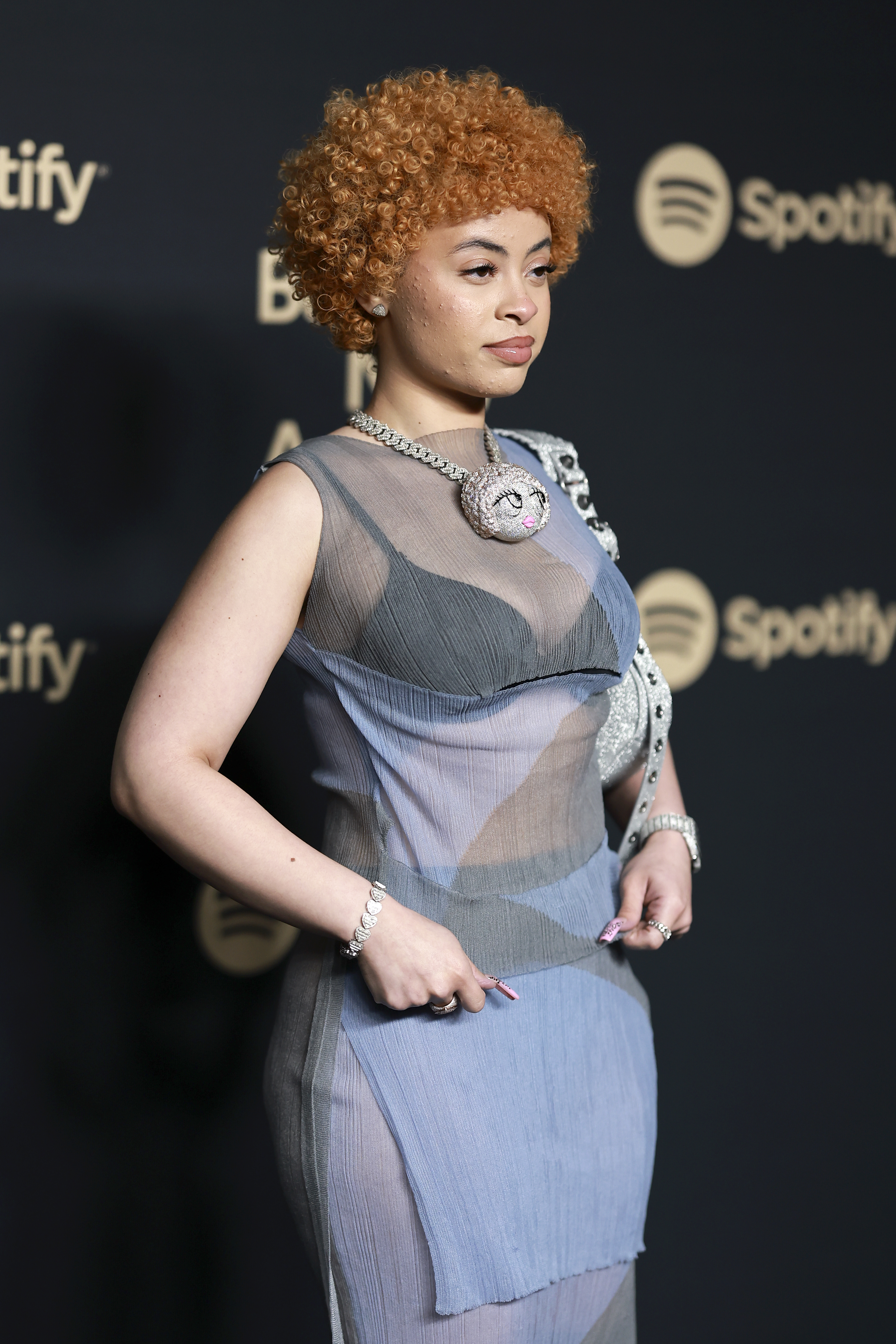 WEST HOLLYWOOD, CALIFORNIA - FEBRUARY 02: Ice Spice attends Spotify's 2023 Best New Artist Party at Pacific Design Center on February 02, 2023 in West Hollywood, California. (Photo by Matt Winkelmeyer/Getty Images for Spotify )