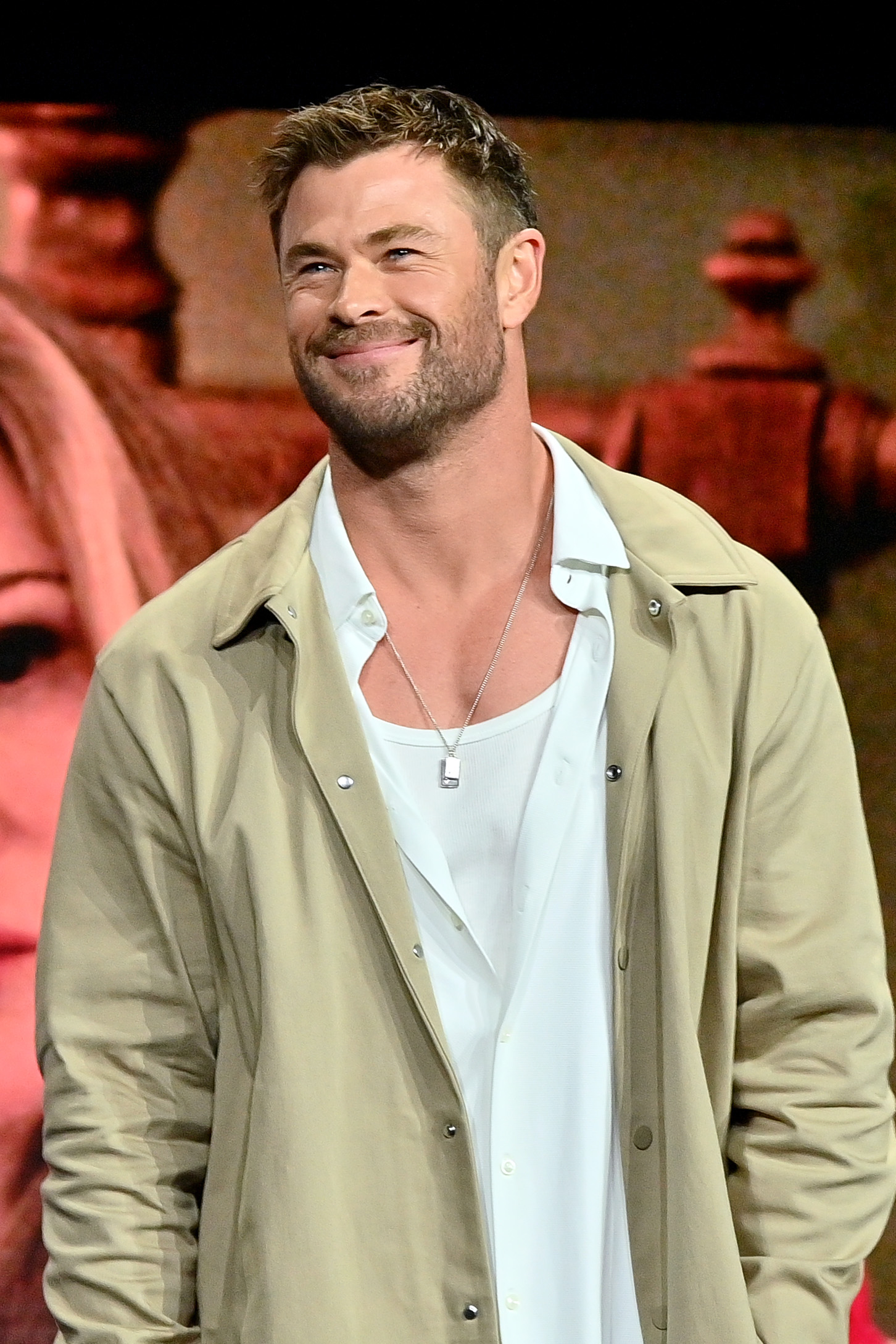 LAS VEGAS, NEVADA - APRIL 02: Chris Hemsworth speaks onstage during CinemaCon 2025 – Amazon MGM Studios Invites you to an Exclusive Presentation of its Upcoming Slate at The Colosseum at Caesars Palace during CinemaCon, the official convention of Cinema United, on April 2, 2025, in Las Vegas, Nevada. (Photo by Jerod Harris/Getty Images for CinemaCon)