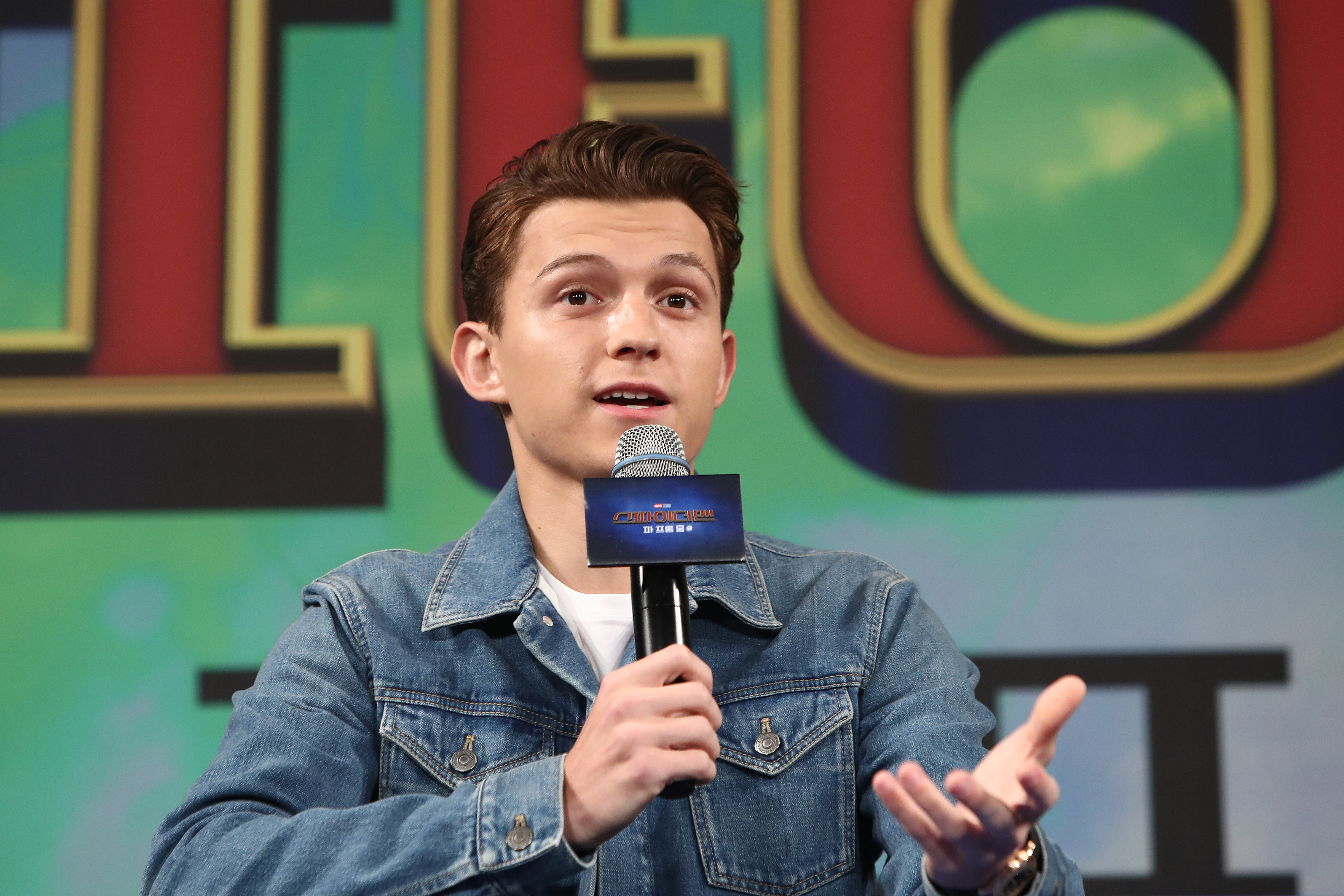 SEOUL, SOUTH KOREA - JULY 01: Actor Tom Holland attends the press conference for 'Spider-Man: Far From Home' South Korea Premiere on July 01, 2019 in Seoul, South Korea. (Photo by Chung Sung-Jun/Getty Images)