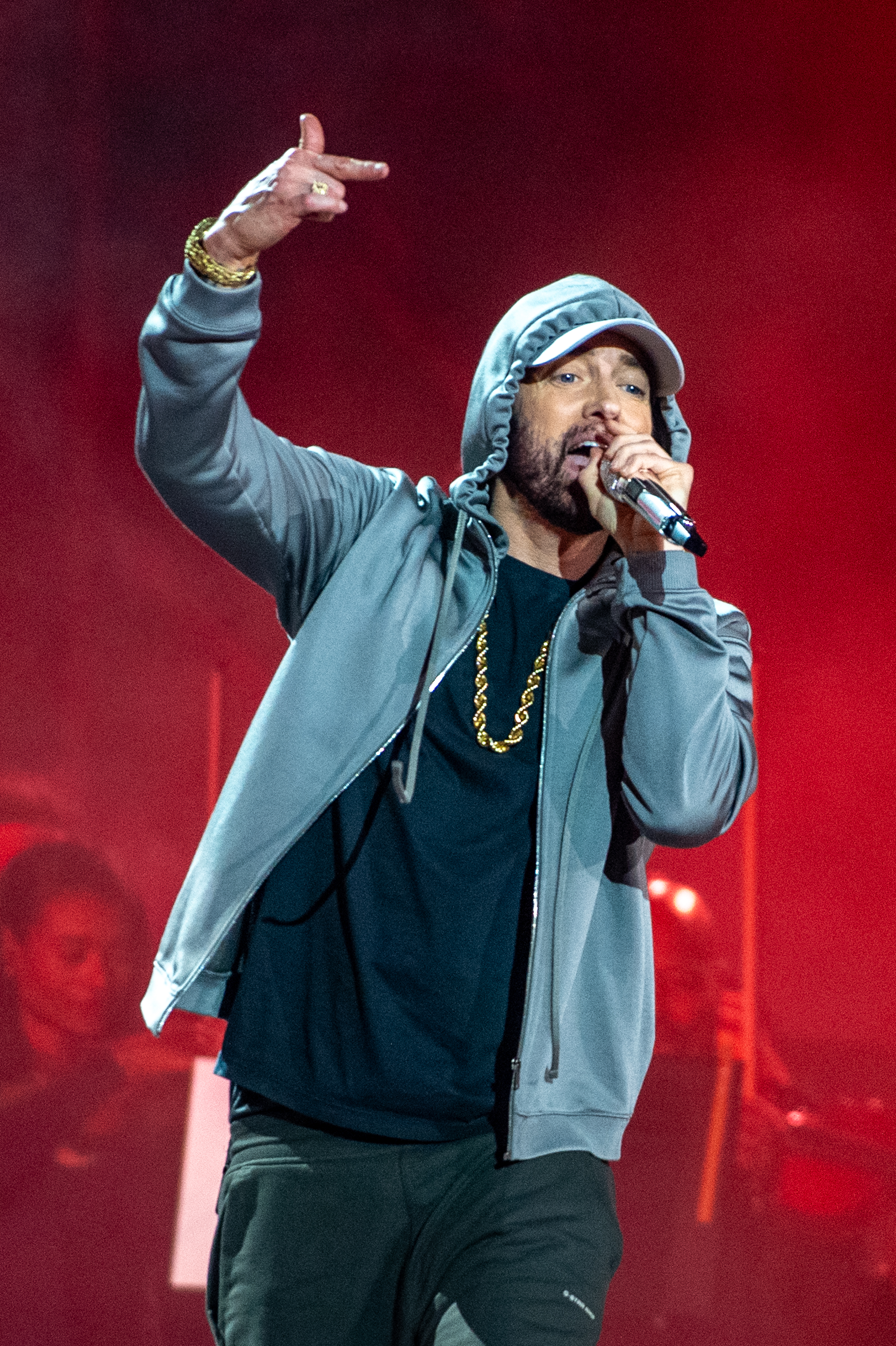 DETROIT, MICHIGAN - JUNE 06: Eminem performs onstage at Live from Detroit: The Concert at Michigan Central