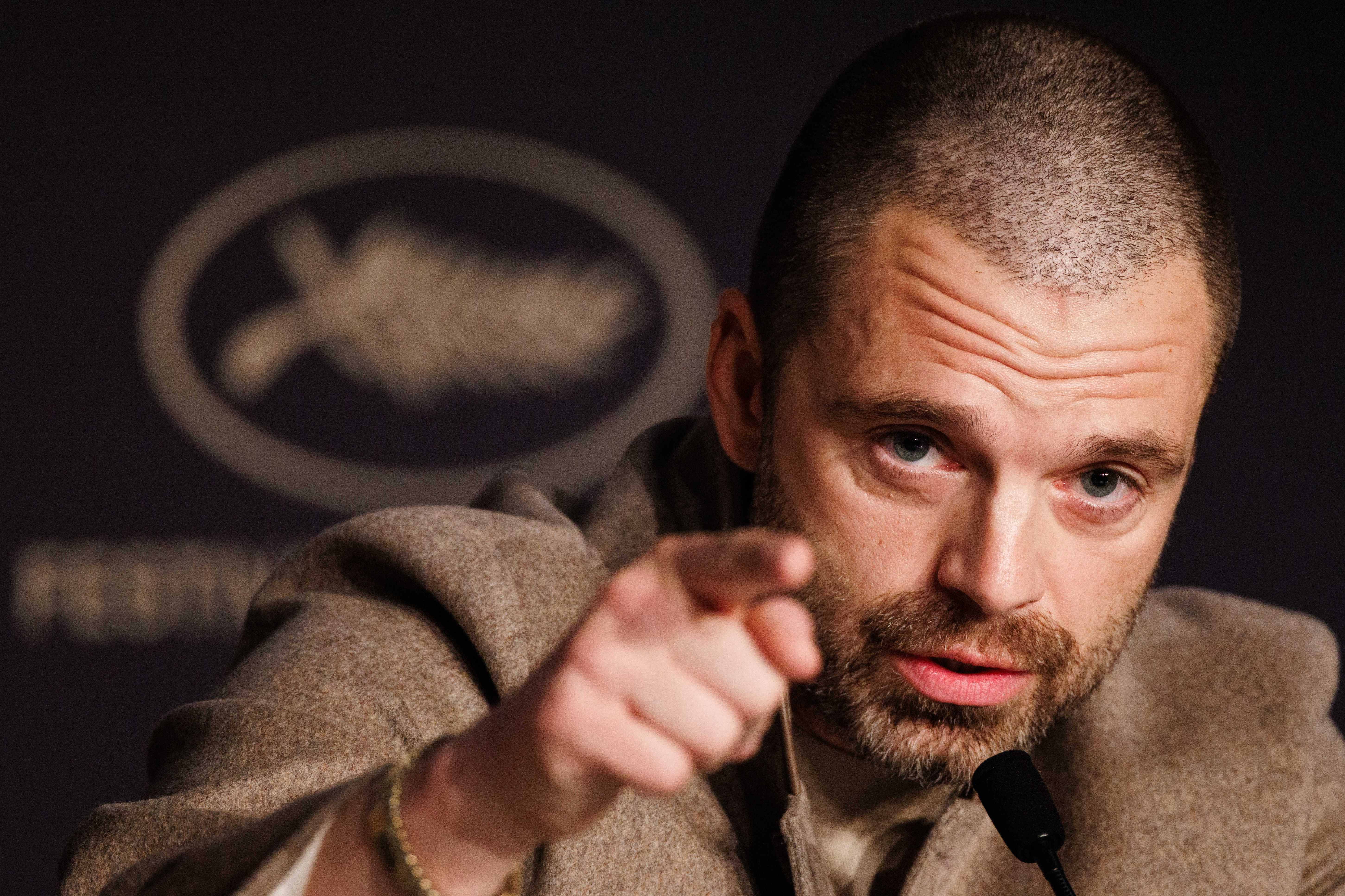 CANNES, FRANCE - MAY 19: Sebastian Stan speaks during