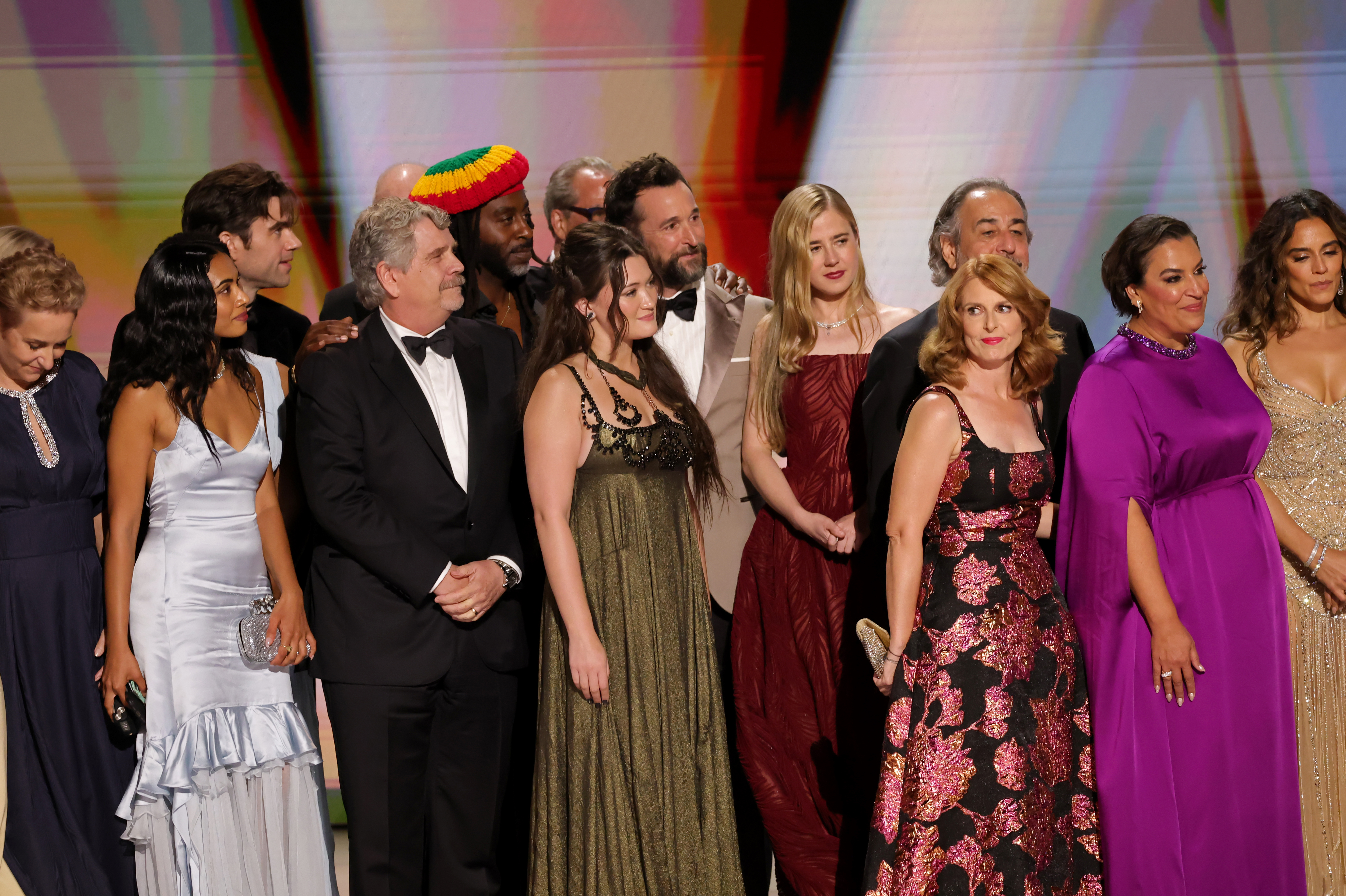 LOS ANGELES, CALIFORNIA - SEPTEMBER 14: Cast and crew accept the Outstanding Drama Series Award for