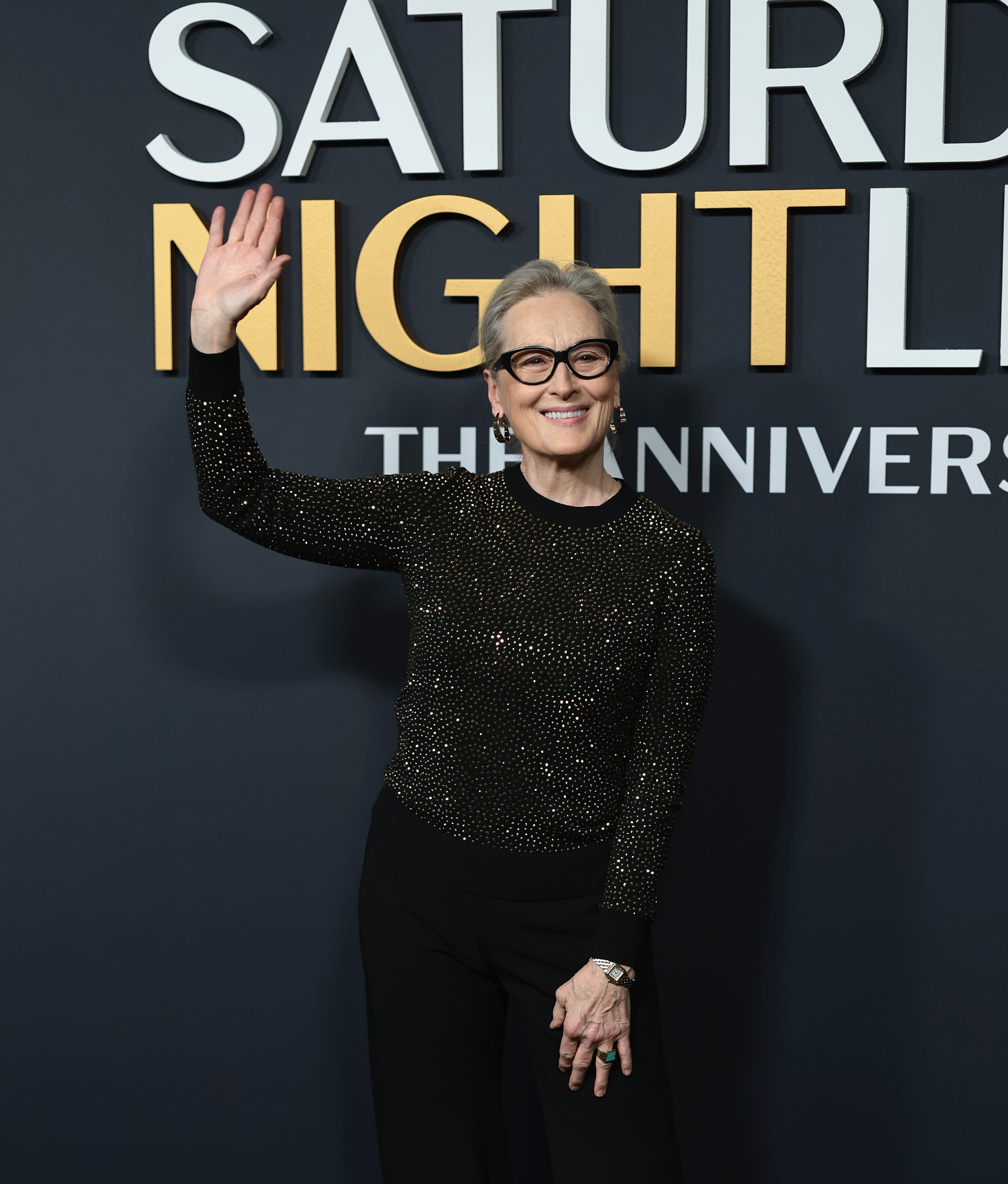 NEW YORK, NEW YORK - FEBRUARY 16: Meryl Streep attends SNL50: The Anniversary Special on February 16, 2025 in New York City (Photo by Dimitrios Kambouris/Getty Images)