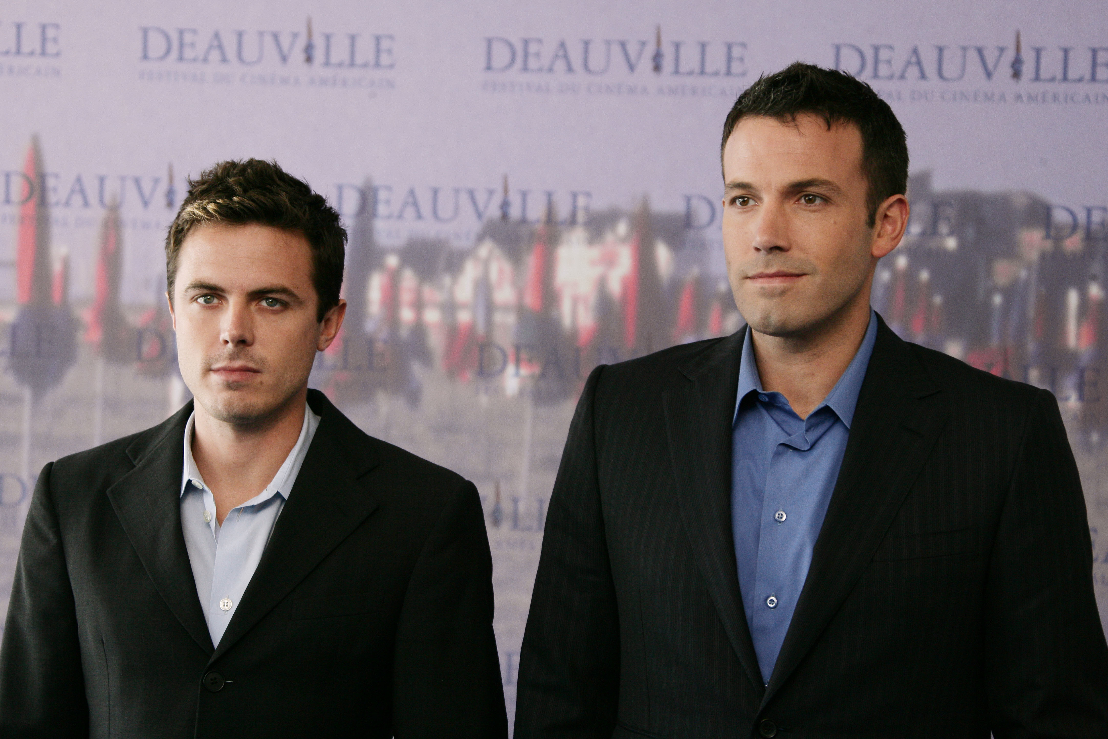 US actor and director Ben Affleck (R) with his brother Casey Affleck at the photocall of