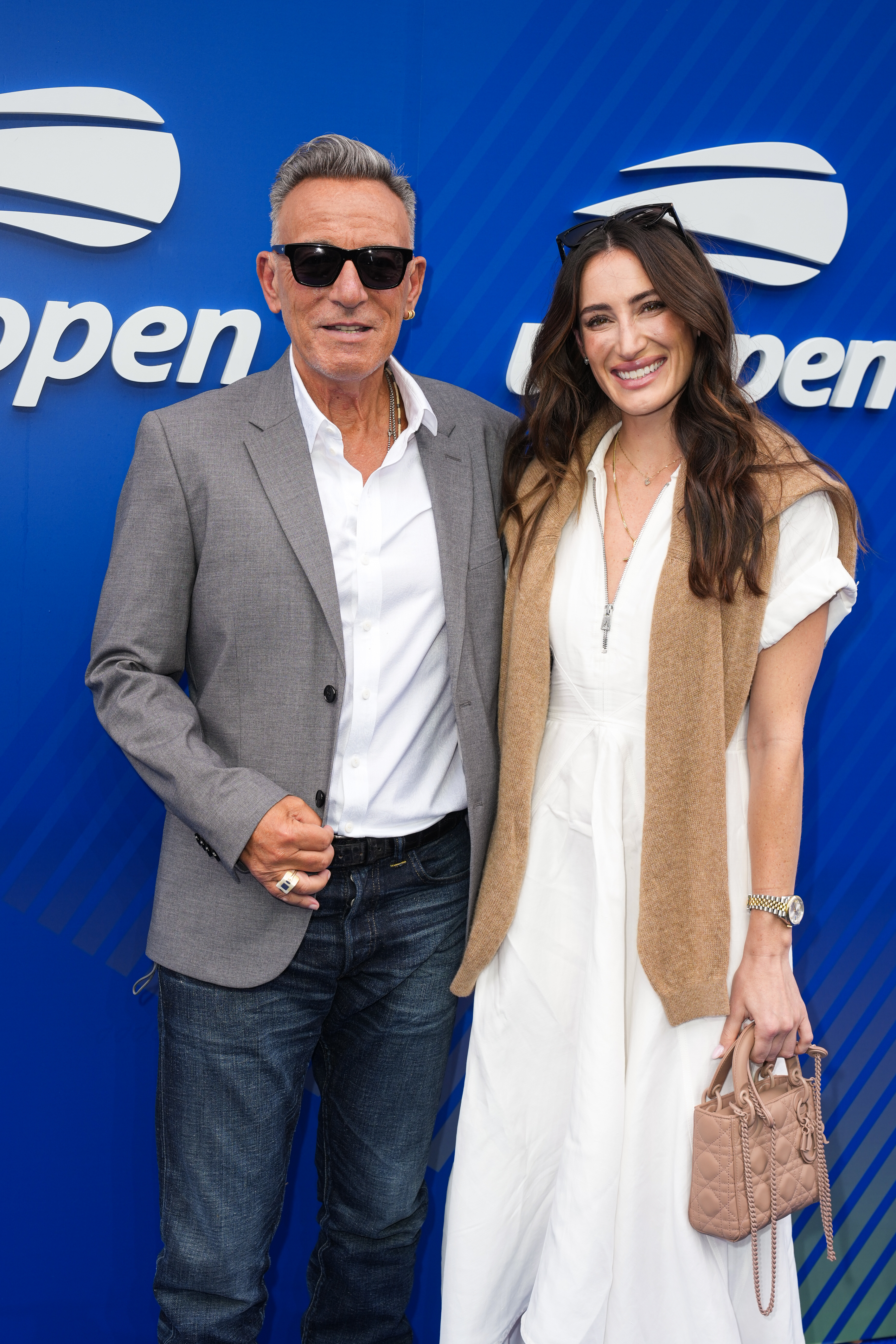 NEW YORK, NEW YORK - SEPTEMBER 07: Bruce Springsteen 
and Jessica Springsteen attend the US Open Tennis Championship at the USTA Billie Jean King National Tennis Center on September 07, 2025 in New York City. (Photo by John Nacion/Getty Images)