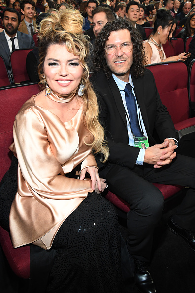 LOS ANGELES, CALIFORNIA - NOVEMBER 24: (L-R) Shania Twain and Frédéric Thiébaud attend the 2019 American Music Awards at Microsoft Theater on November 24, 2019 in Los Angeles, California. (Photo by Kevin Mazur/AMA2019/Getty Images for dcp)
