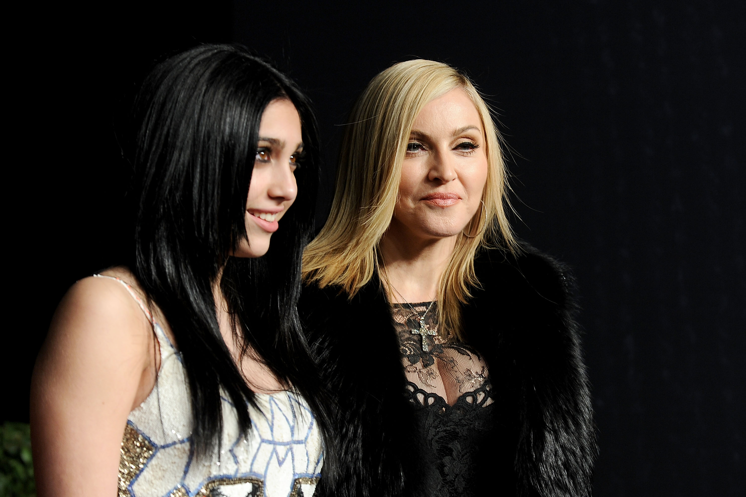 Madonna and Lourdes Leon arrives at the Vanity Fair Oscar party hosted by Graydon Carter held at Sunset Tower on February 27, 2011 in West Hollywood, California.