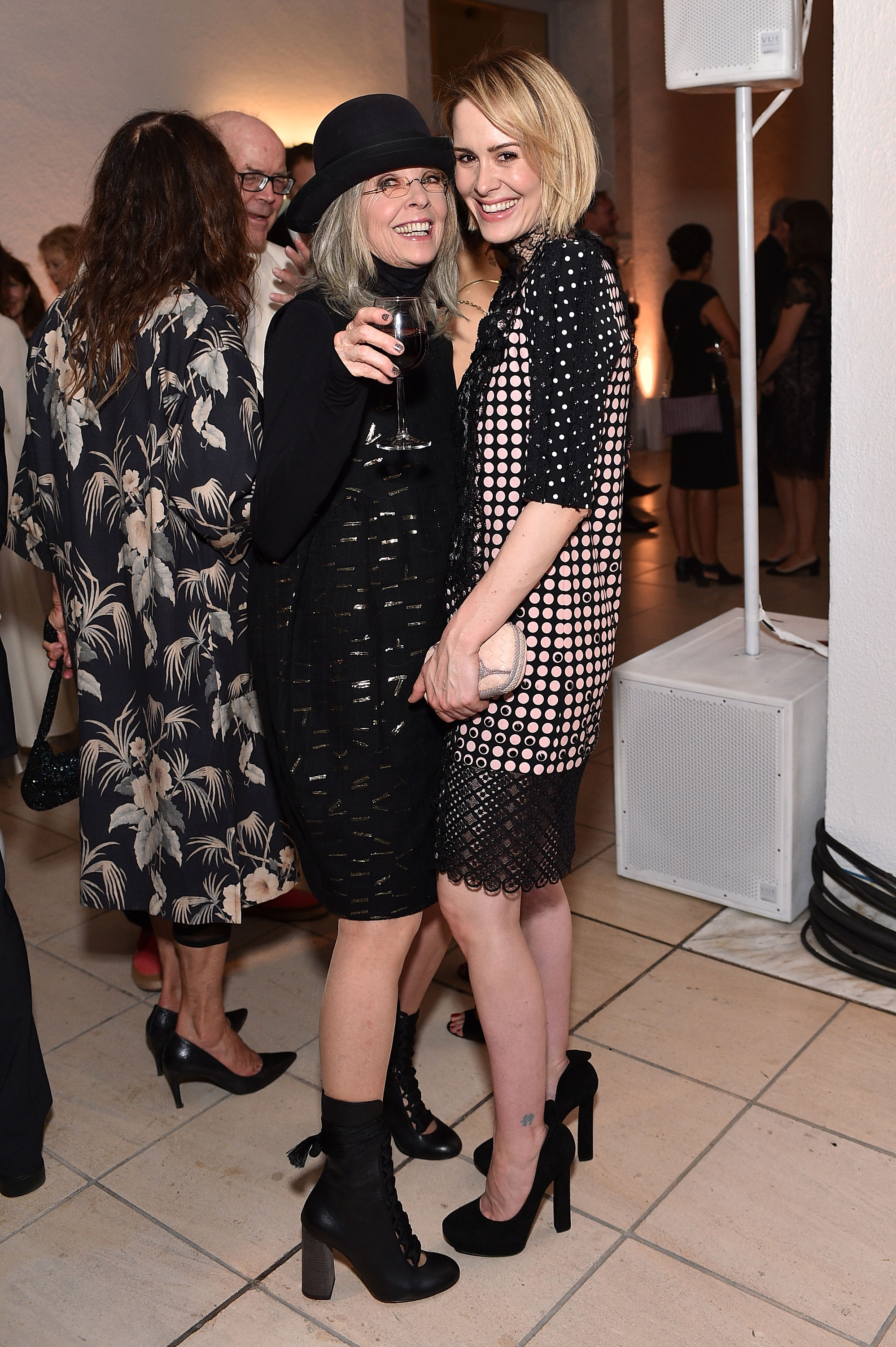 WESTWOOD, CA - OCTOBER 10: Diane Keaton and Sarah Paulson, wearing Bottega Veneta, attend Hammer Museum's