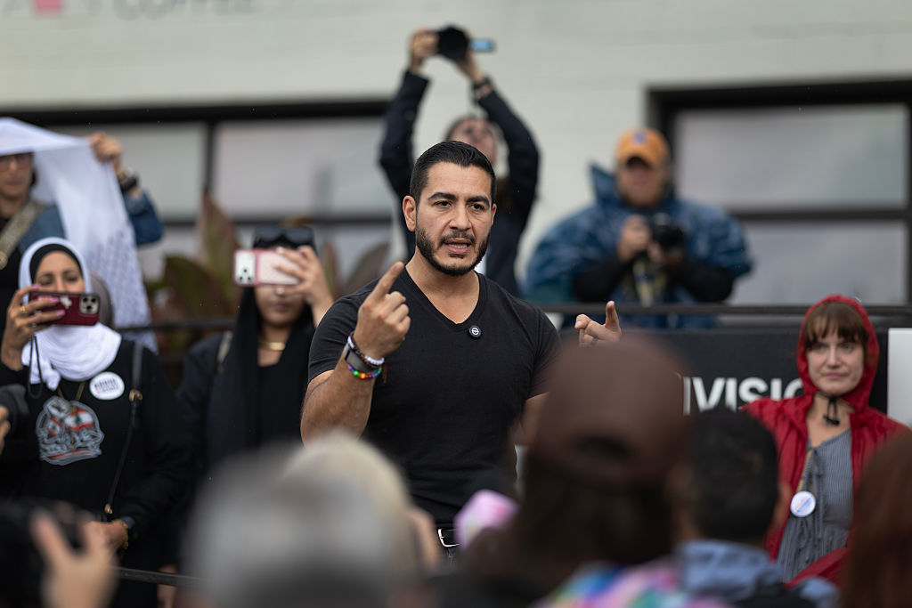 DETROIT, MICHIGAN - AUGUST 02: Democratic candidate for U.S. Senate in Michigan Abdul El-Sayed speaks to supporters before heading off on a march through downtown on August 02, 2026 in Detroit, Michigan. El-Sayed will face off against U.S. Rep. Haley Stevens (D-MI) in the Democratic primary on Tuesday August 4. (Photo by Scott Olson/Getty Images)