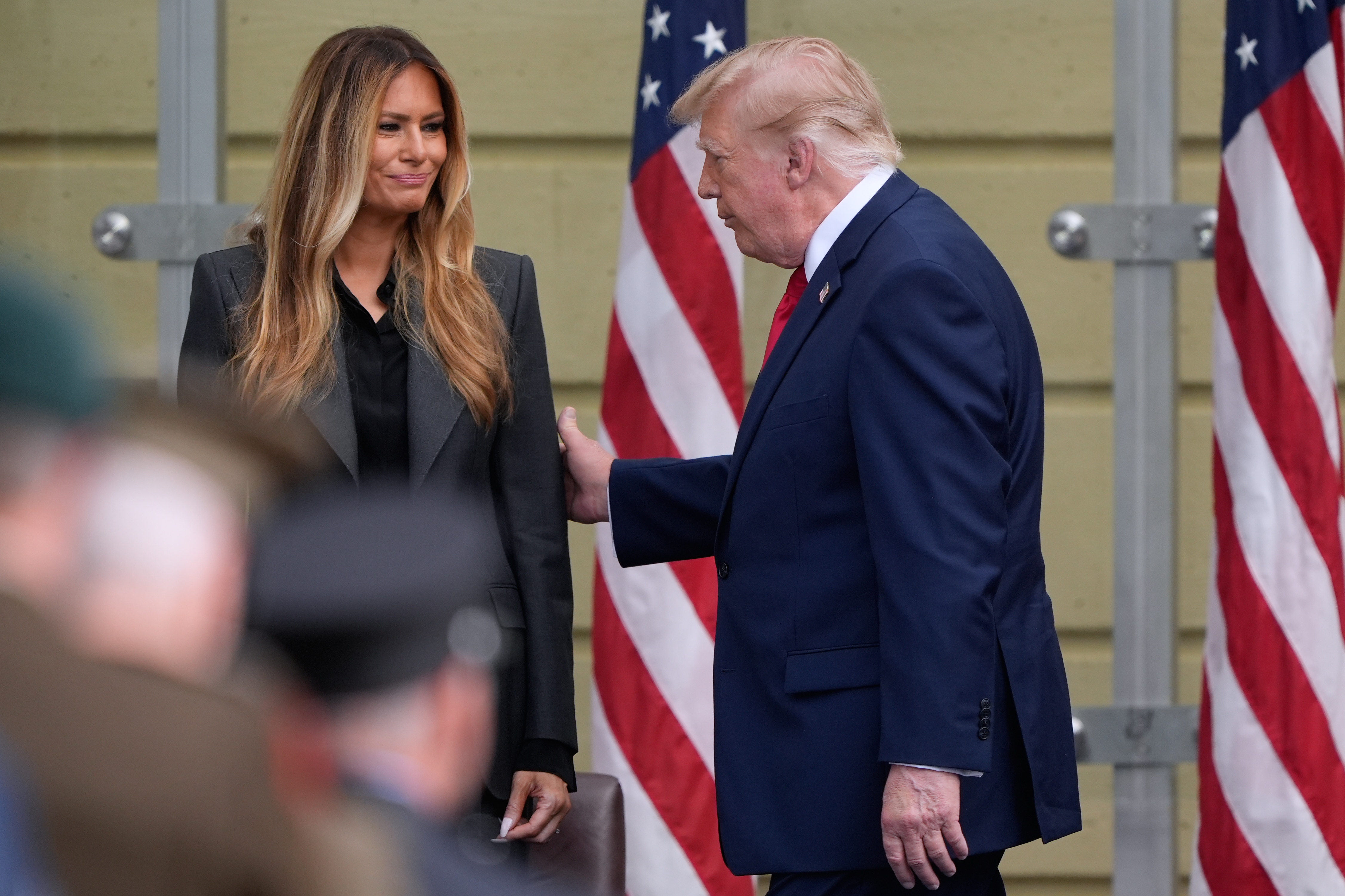President Donald Trump and first lady Melania Trump, attend a ceremony to commemorate the 25th anniversary of the 9/11 attacks at the Pentagon, Friday, Sept. 11, 2026, in Washington. (AP Photo/Manuel Balce Ceneta)