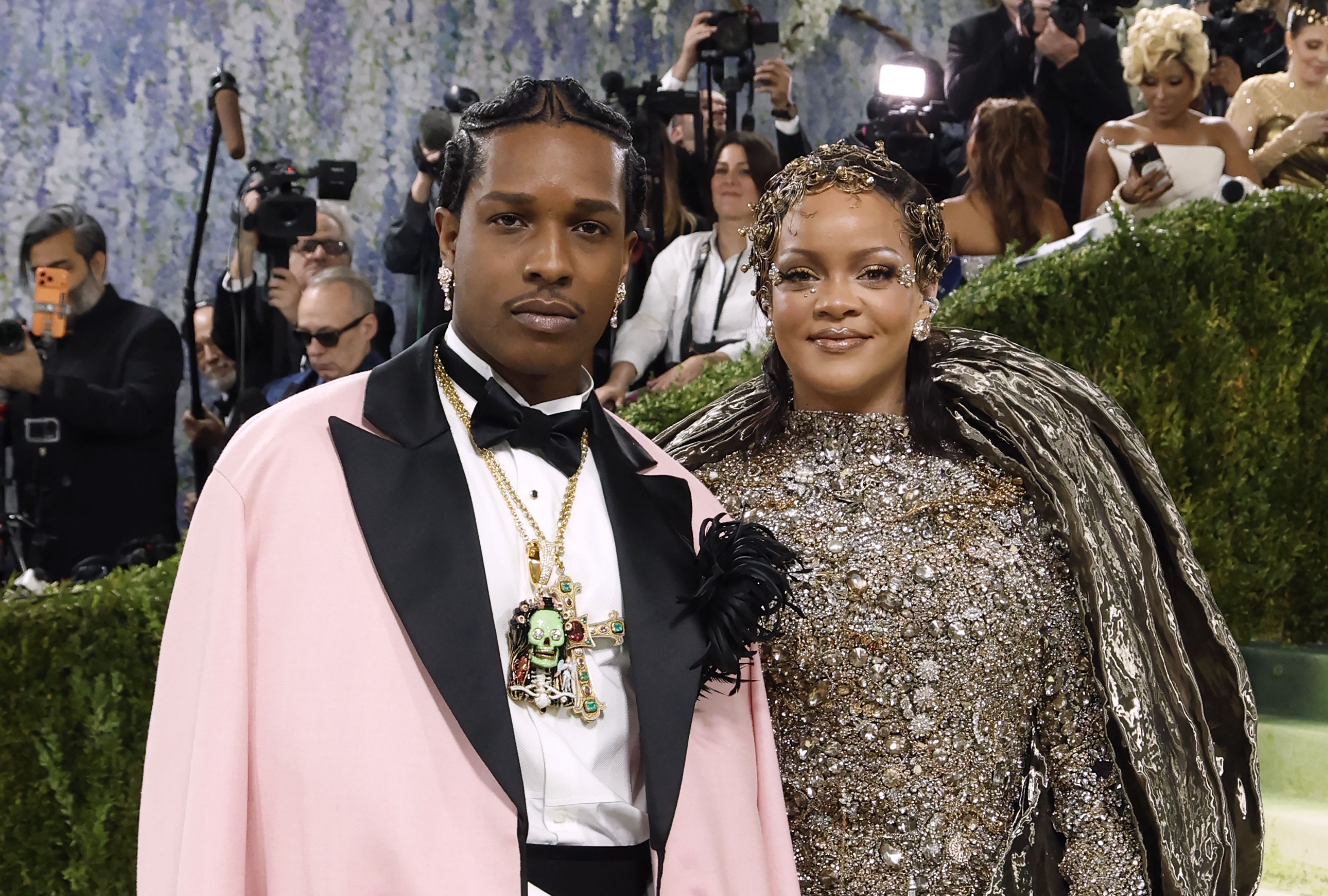 NEW YORK, NEW YORK - MAY 04: A$AP Rocky and Rihanna attend the 2026 Met Gala celebrating