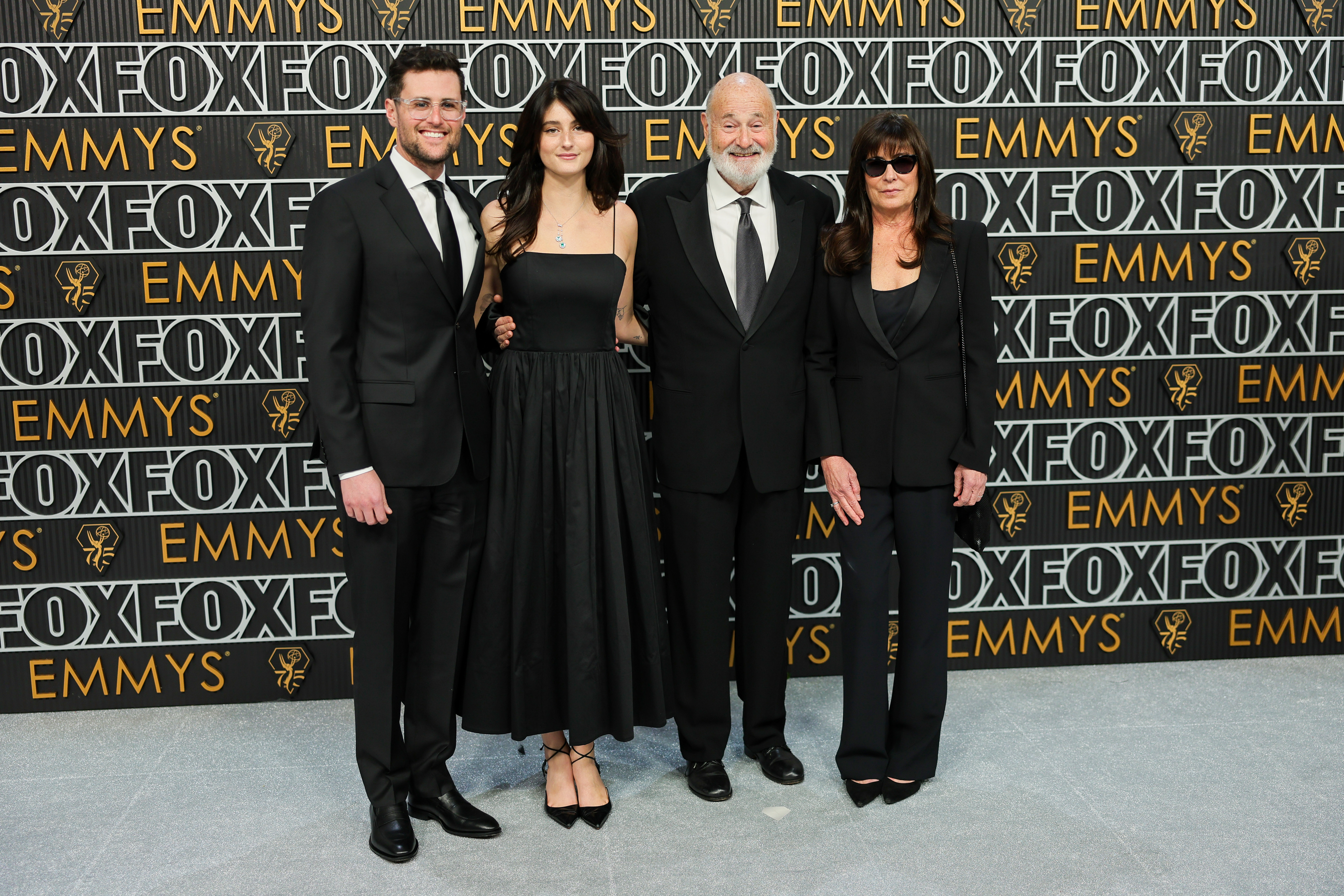 LOS ANGELES, CALIFORNIA - JANUARY 15: (L-R) Jake Reiner, Romy Reiner, Rob Reiner, and Michele Reiner attend the 75th Primetime Emmy Awards at Peacock Theater on January 15, 2024 in Los Angeles, California. (Photo by Neilson Barnard/Getty Images)