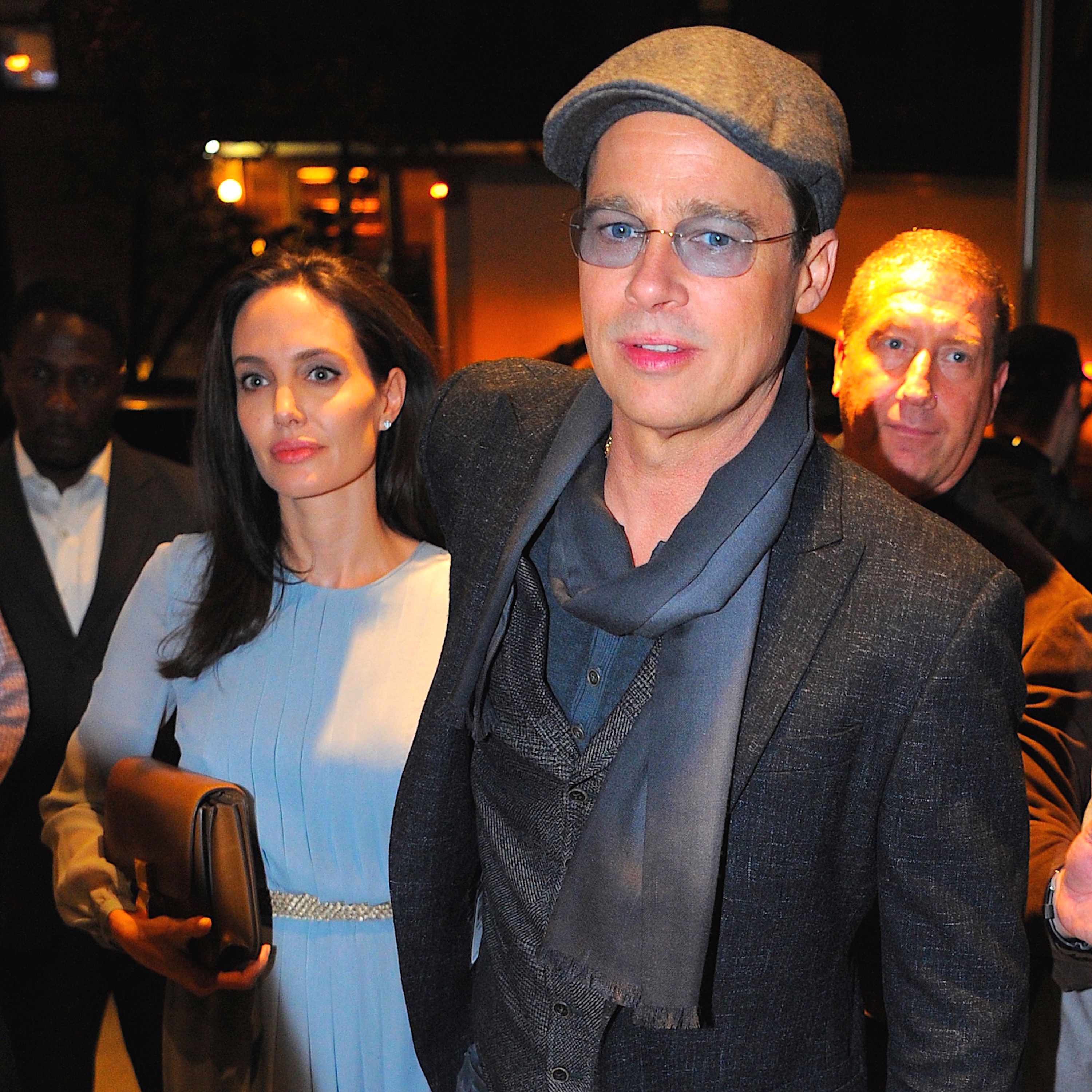 NEW YORK, NY - NOVEMBER 03:  Angelina Jolie and Brad Pitt were seen out on November 3, 2015 in New York City.  (Photo by Robert Kamau/GC Images)