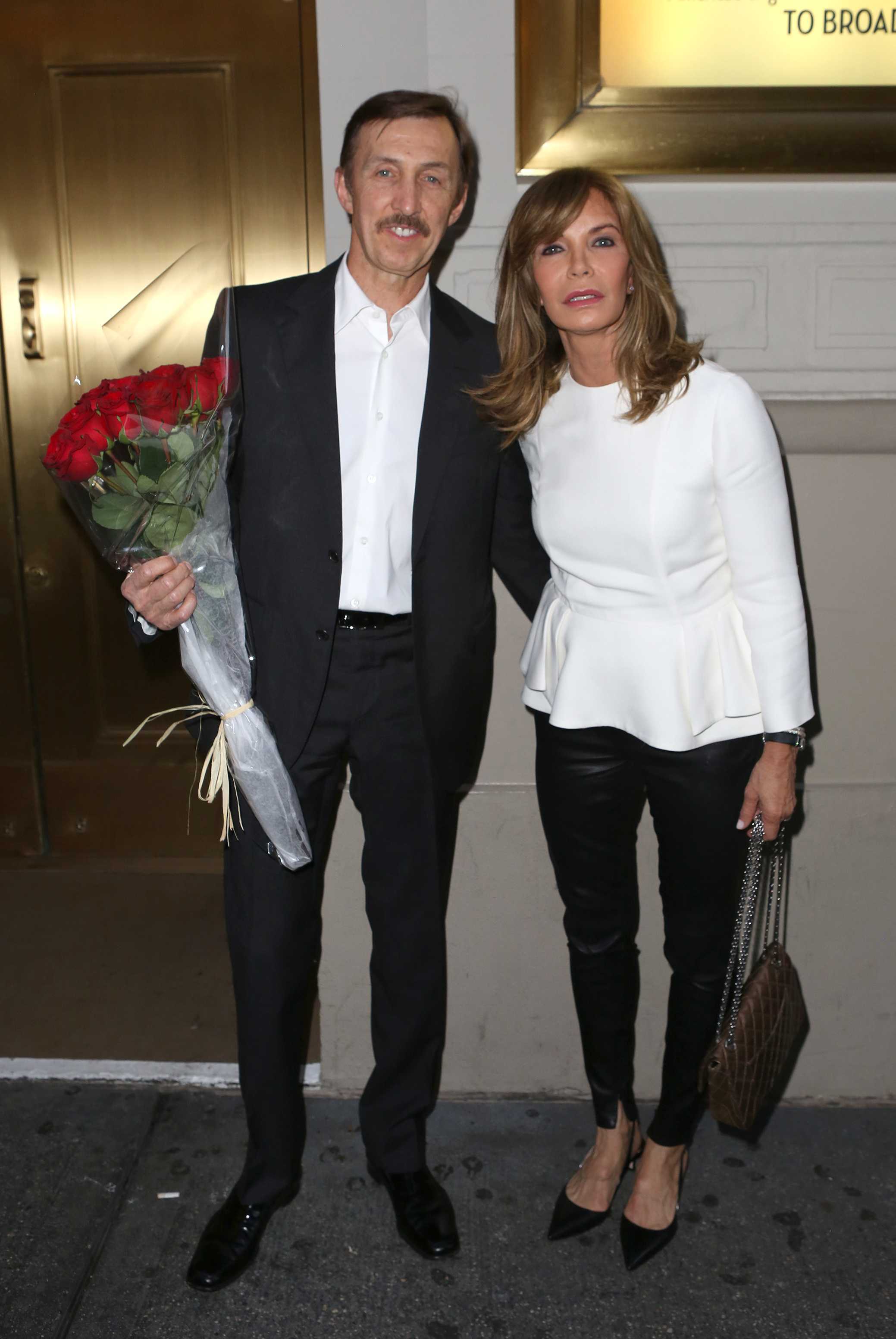 Brad Allen and wife Jaclyn Smith attend the Broadway Opening Night performance of 'You Can't Take It With You' at the Longarce Theatre on September 18, 2014 in New York City.