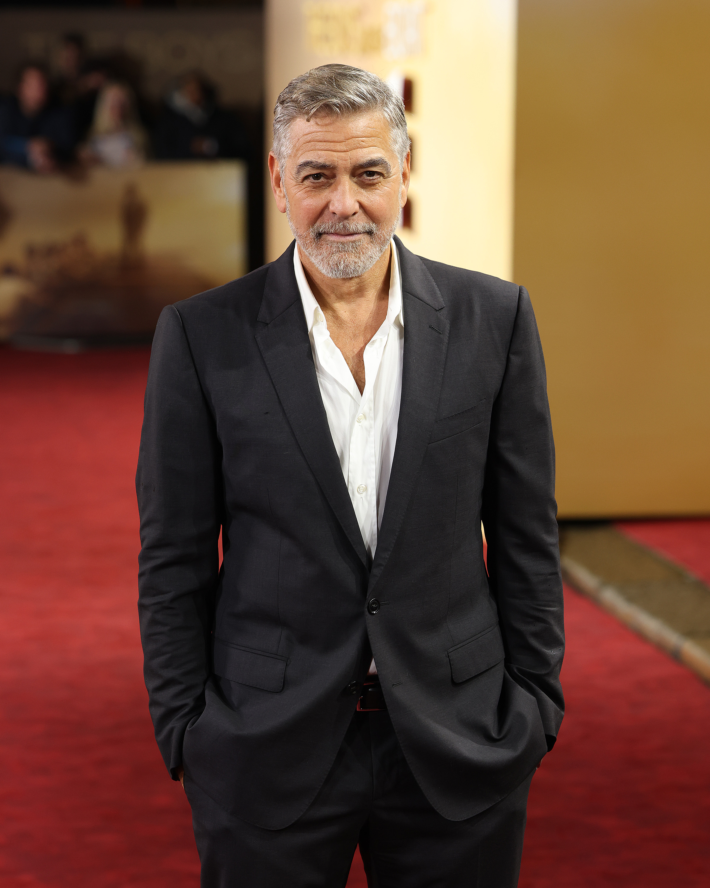LONDON, ENGLAND - DECEMBER 03: George Clooney attends the UK premiere of
