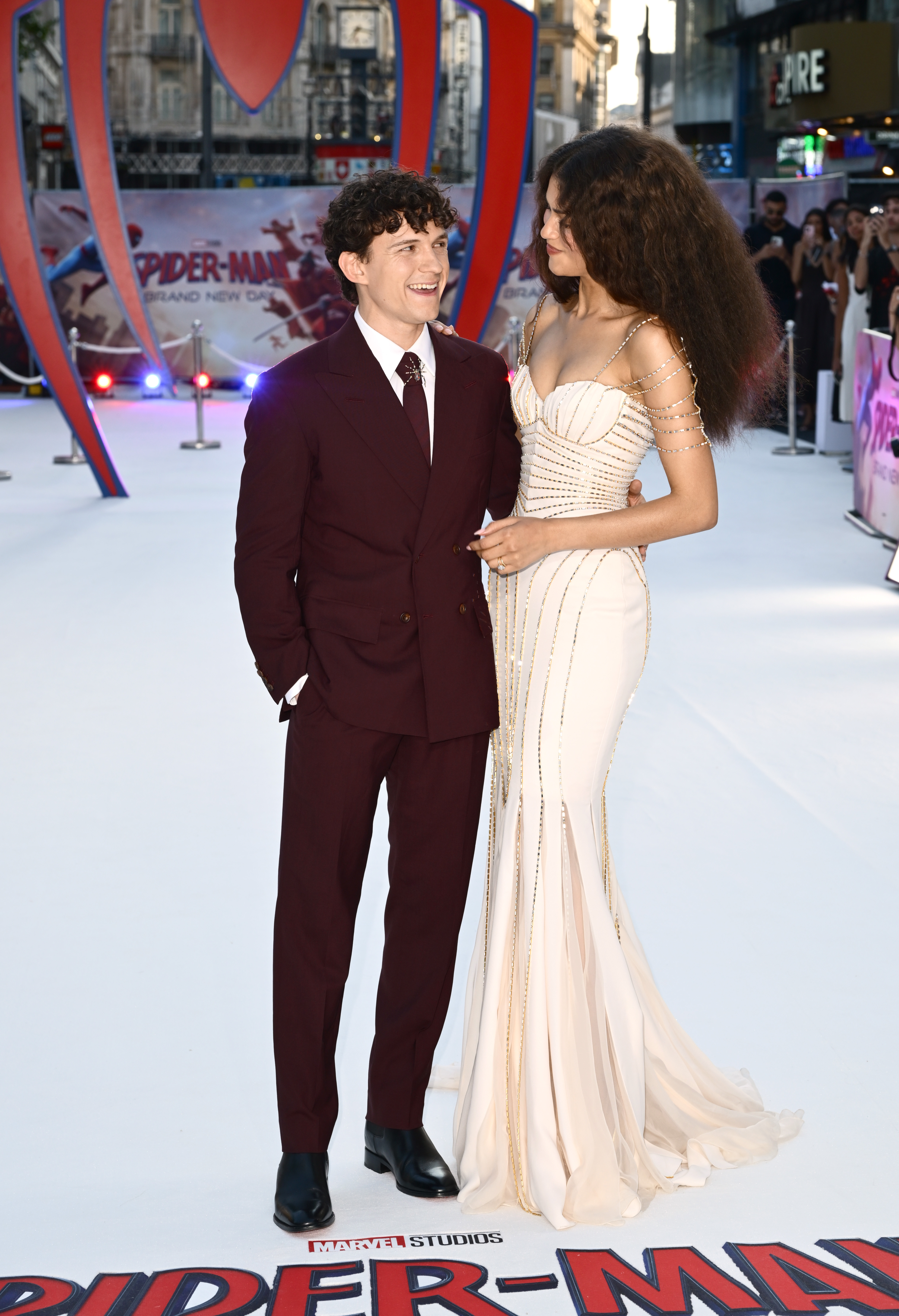 LONDON, ENGLAND - JULY 29: Tom Holland and Zendaya attend the