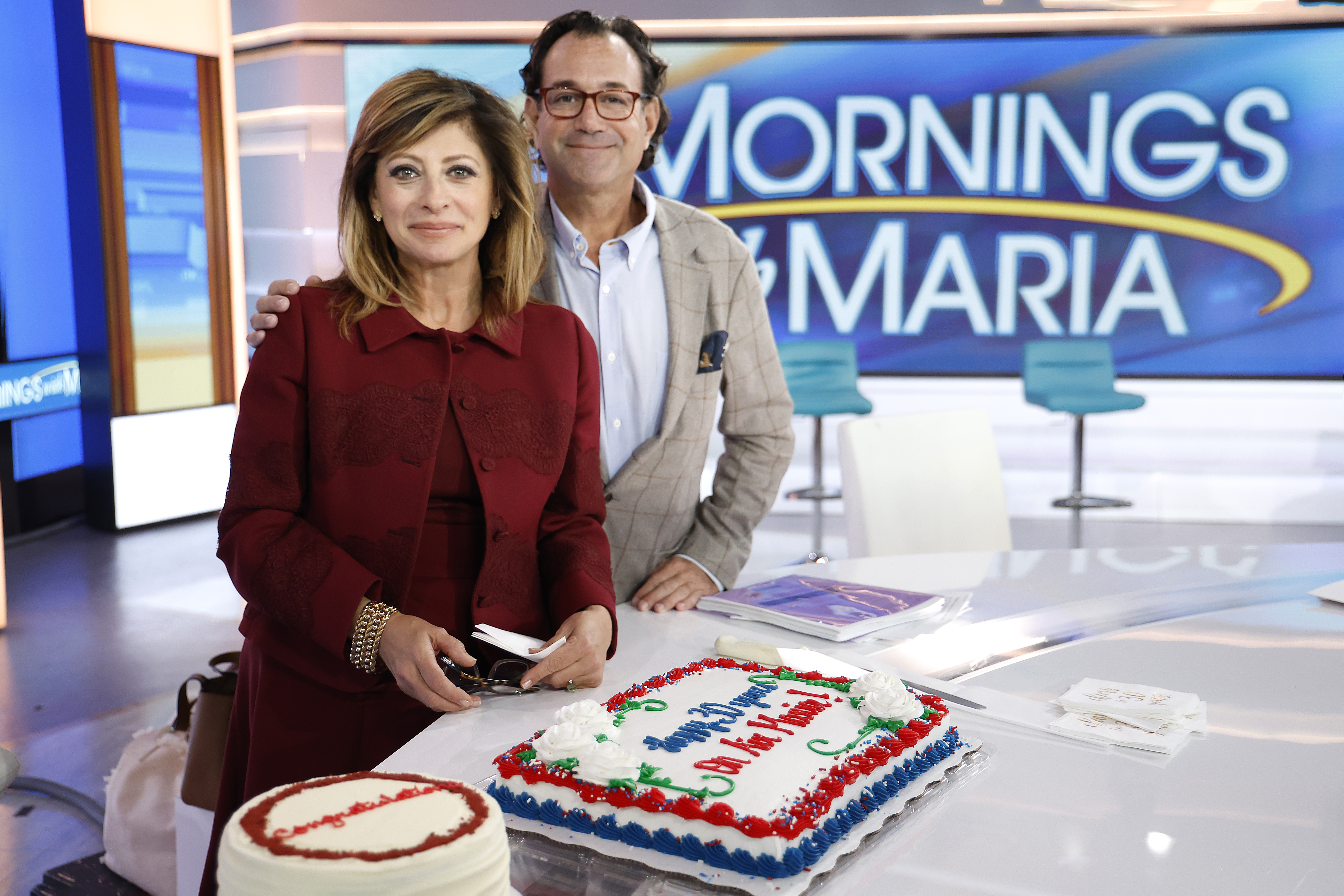 NEW YORK, NEW YORK - OCTOBER 18: Patrick Ignozzi celebrates with Maria Bartiromo's 30 Years on air at Fox Business Network Studios on October 18, 2023 in New York City. (Photo by John Lamparski/Getty Images)
