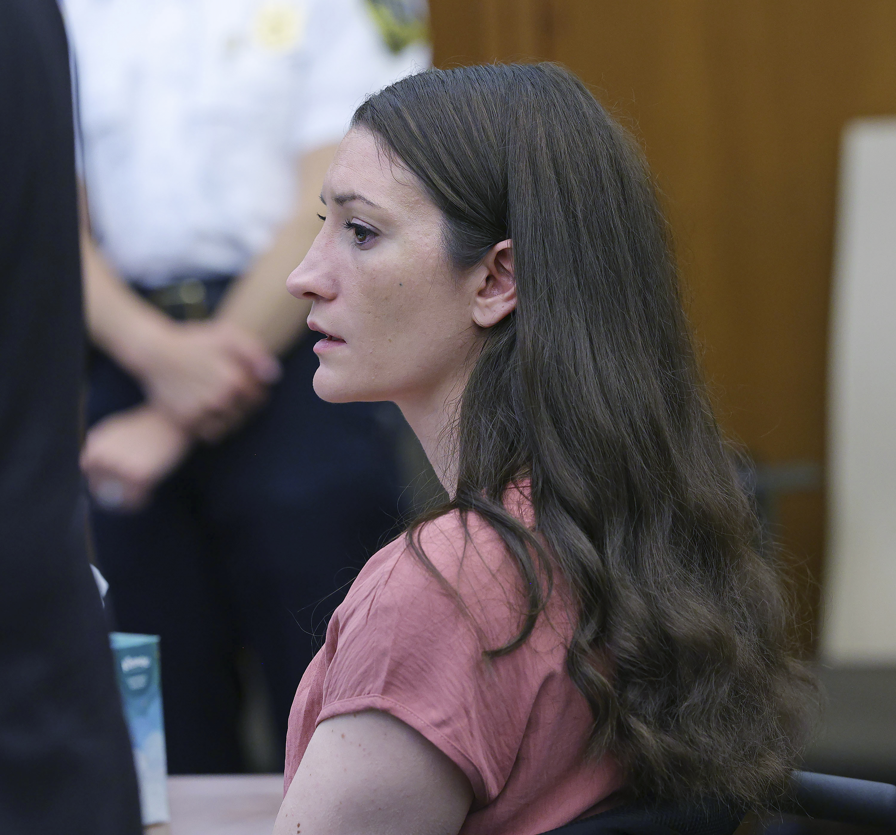 Defendant Lindsay Clancy sits in court for her murder trial at Plymouth Superior Court in Plymouth, Mass., Monday, Aug. 3, 2026 (Greg Derr/The Patriot Ledger via AP, Pool)