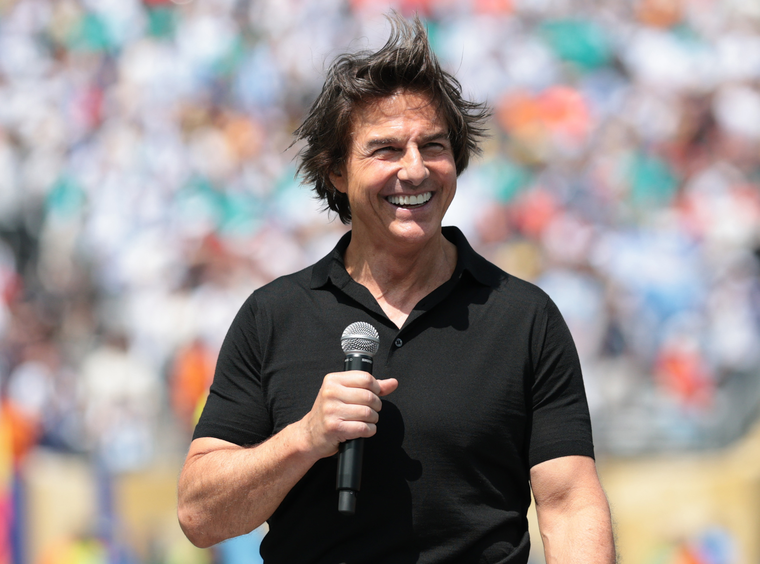 EAST RUTHERFORD, NEW JERSEY - JULY 19: Actor Tom Cruise is seen prior to the FIFA World Cup 2026 Final match between Spain and Argentina at New York New Jersey Stadium on July 19, 2026 in East Rutherford, New Jersey. (Photo by Ian MacNicol/Getty Images)
