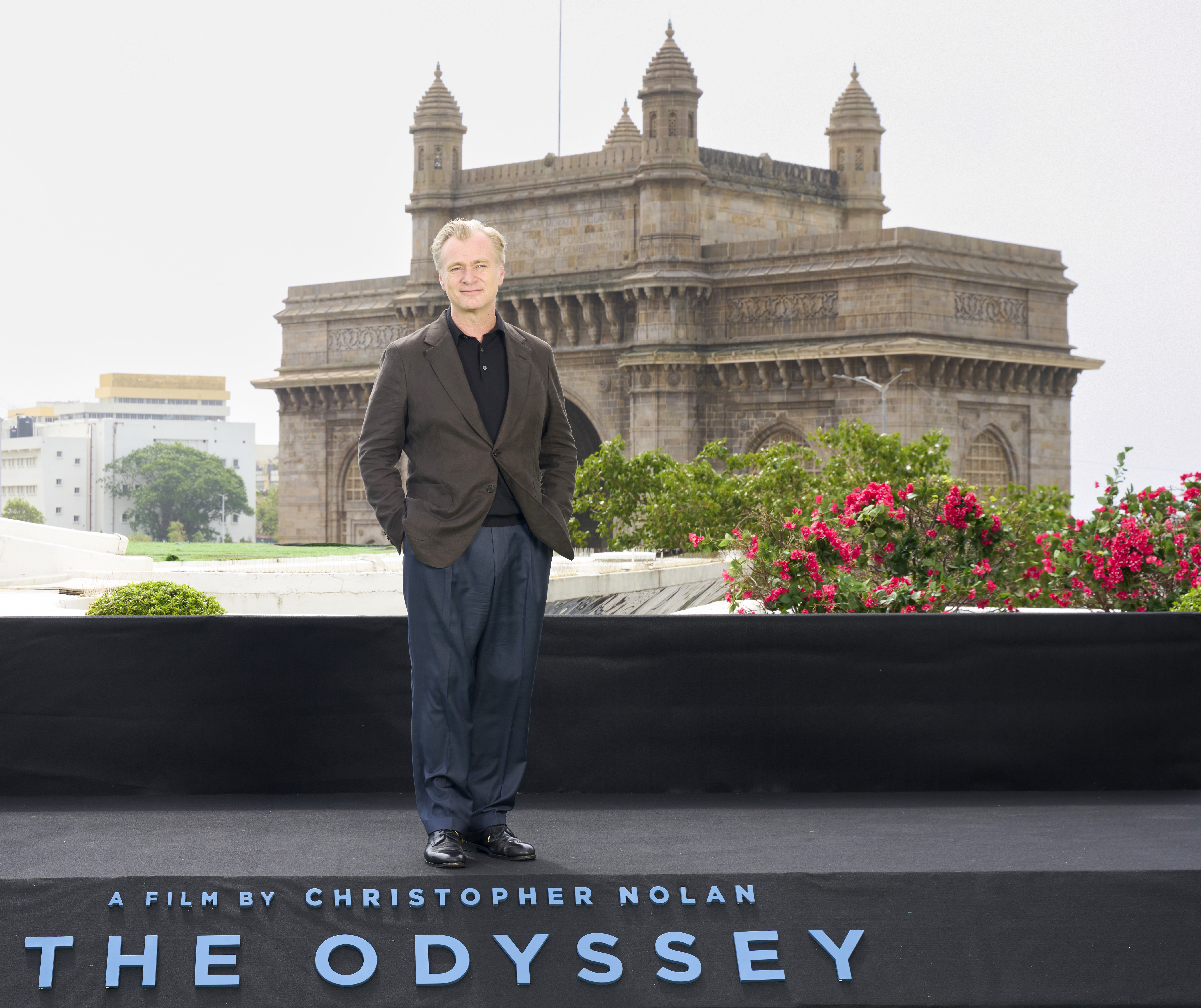 MUMBAI, INDIA - JULY 11: Christopher Nolan attends Universal Pictures THE ODYSSEY Photocall on July 11, 2026 in Mumbai, India.  (Photo by Aalok Soni/Getty Images for Universal Pictures)