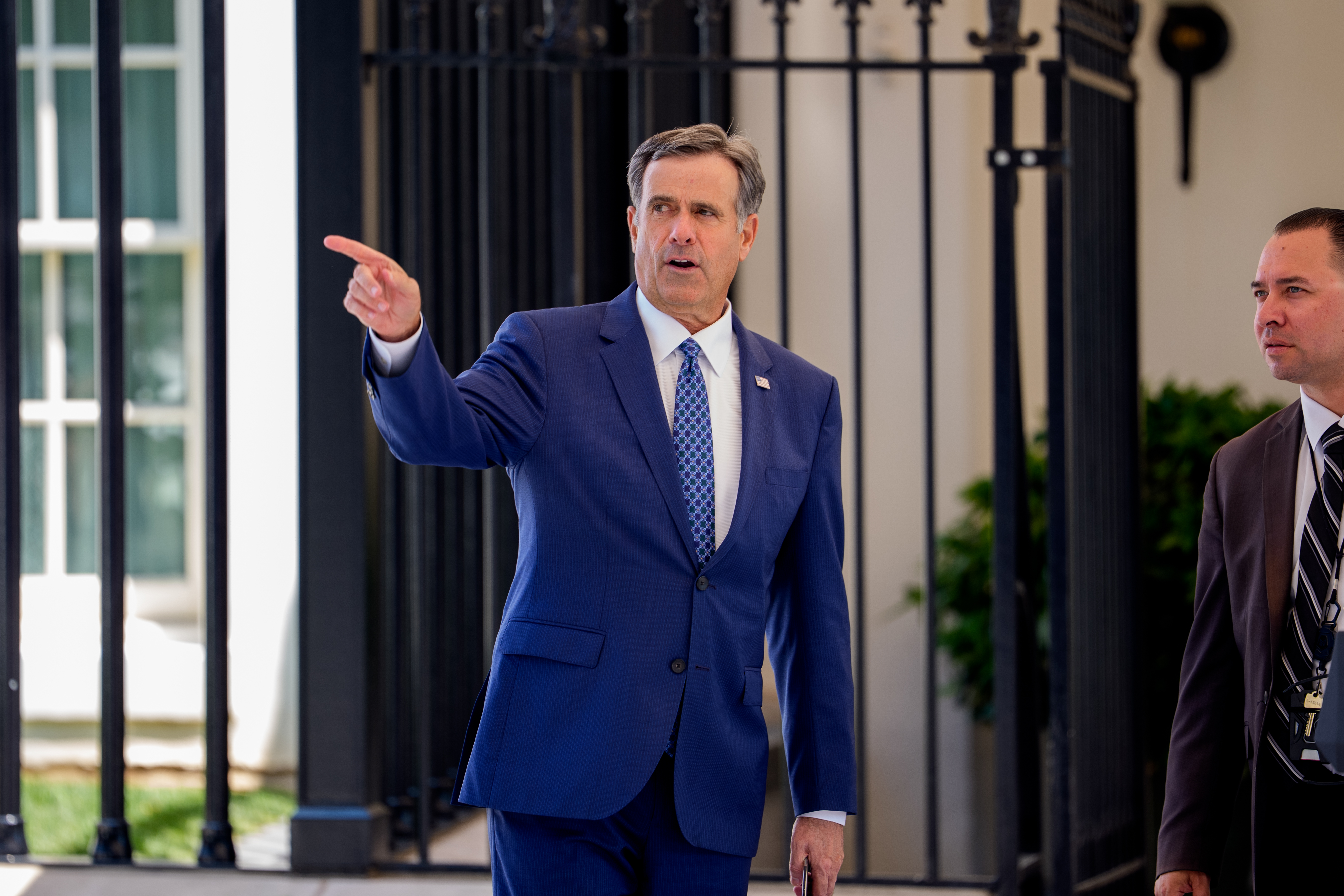 WASHINGTON, DC - JULY 13: CIA Director John Ratcliffe exits the West Wing at the conclusion of a Freedom 250 Grand Prix showcase on West Executive Avenue between the West Wing of the White House and the Eisenhower Executive Office Building on July 13, 2026 in Washington, DC. The IndyCar Freedom 250 Grand Prix car race, August 22 and 23 on the National Mall, is part of America's 250th anniversary celebrations. (Photo by Andrew Harnik/Getty Images)