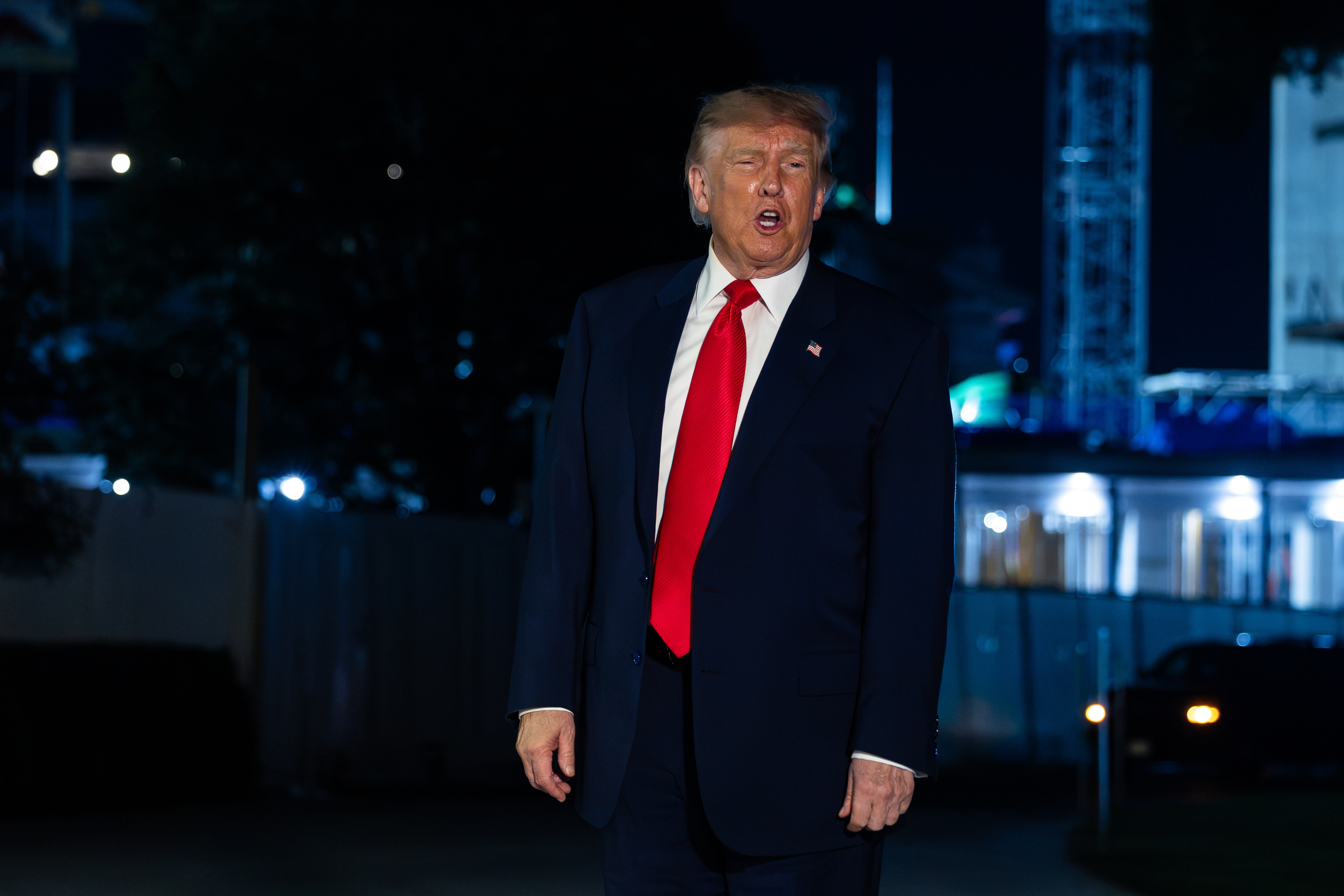 WASHINGTON, DC - OCTOBER 09: U.S. President Donald Trump as he arrives on the South Lawn of the White House on October 09, 2026 in Washington, DC. President Trump traveled to Syracuse, New York to campaign for local Republican candidates ahead of the midterm elections. (Photo by Tierney L. Cross/Getty Images)