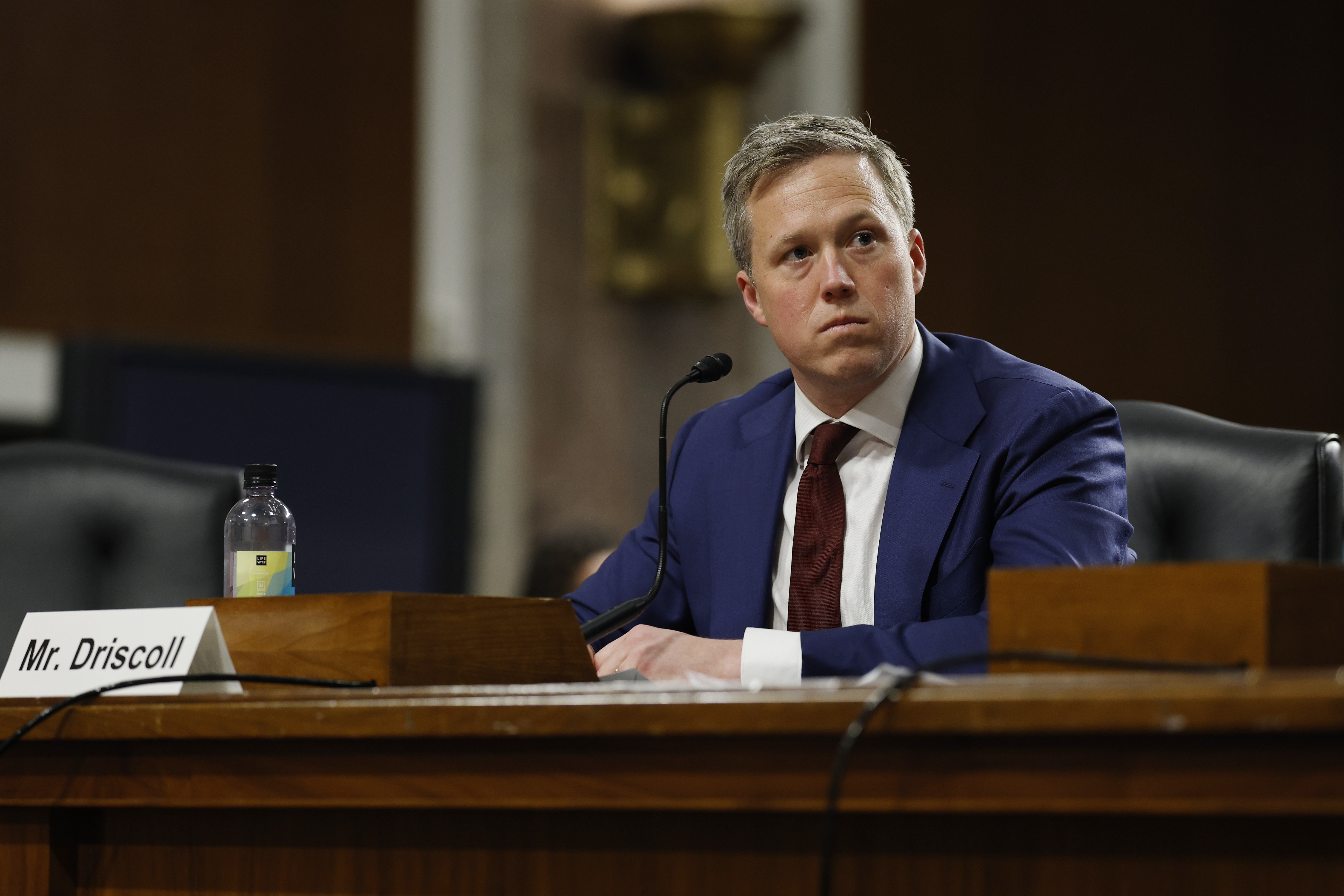 WASHINGTON, DC - JANUARY 30: Daniel Driscoll, U.S. President Donald Trump's nominee to be secretary of the U.S. Army, speaks during a Senate Armed Services confirmation hearing on Capitol Hill on January 30, 2025 in Washington, DC. Driscoll was questioned on a range of topics including Army retention rate. (Photo by Anna Moneymaker/Getty Images)